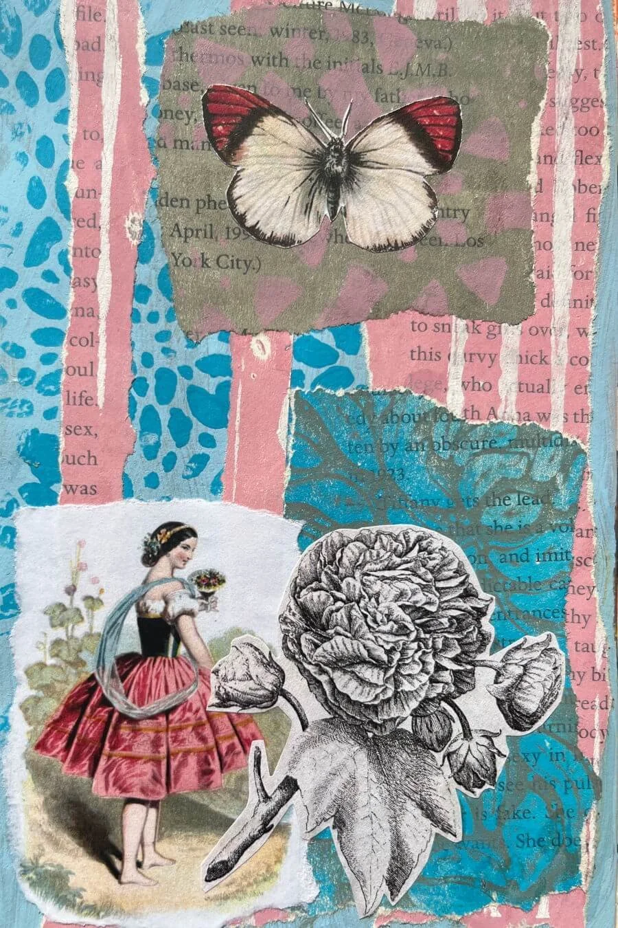 Art journal page inspiration using a vintage dancer image