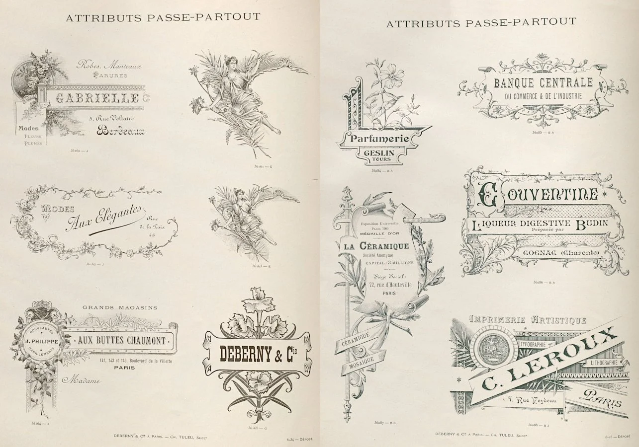 Early 20th century French advertising graphics for scrapbooking