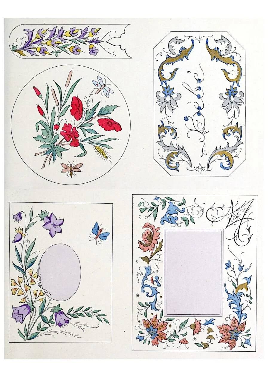 Free printable vintage floral embellishments for junk journals and scrapbooking