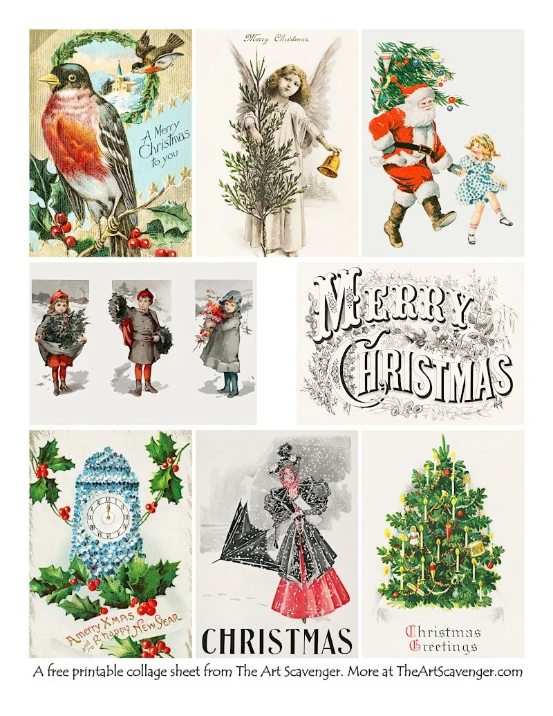 Free Printable Old Fashioned Christmas Ephemera Sheets — The Art Scavenger