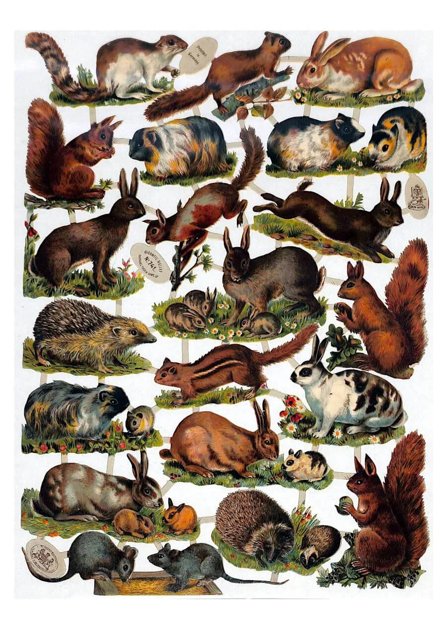 Free Vintage Animal Relief Scrap Printables for Junk Journals &amp; Crafts