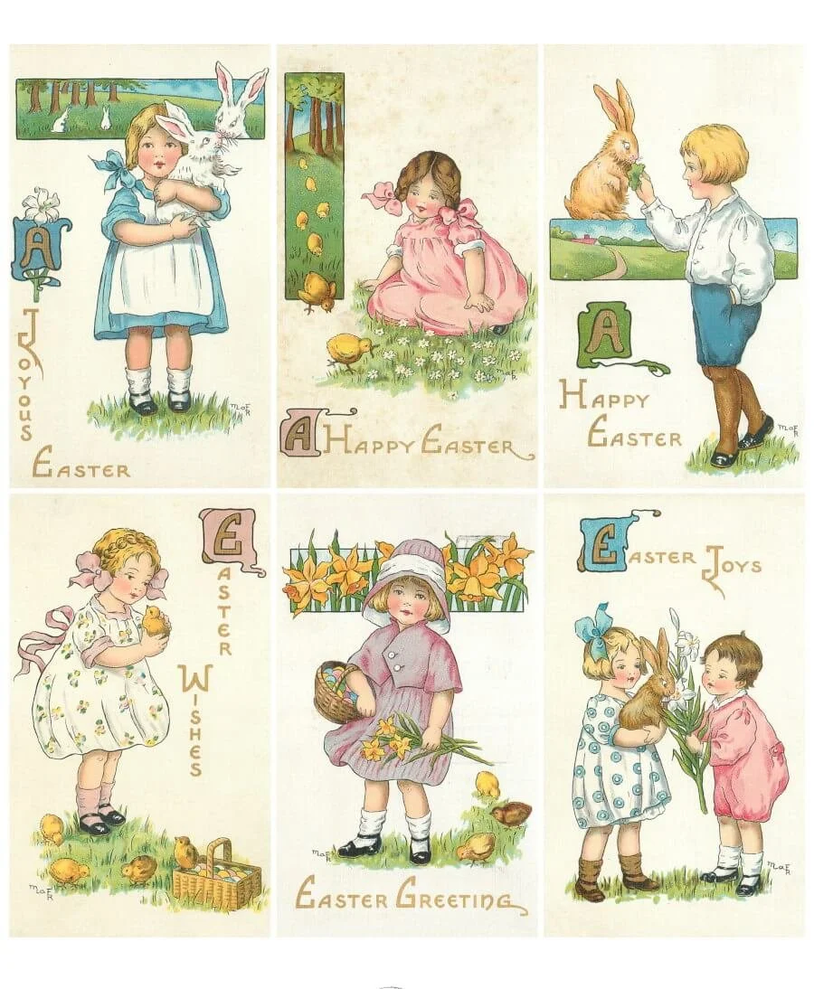 Free printable vintage Easter ephemera for junk journals and scrapbooking