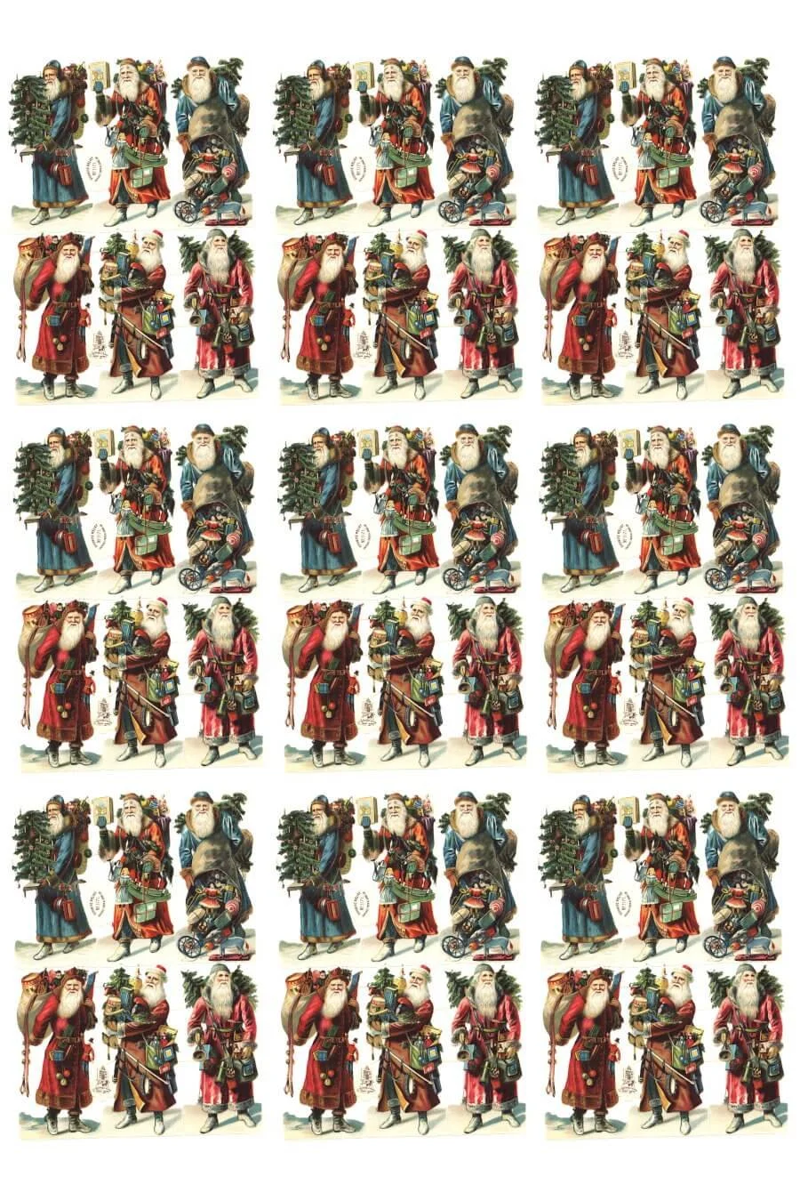 Victorian-era Santa Claus ephemera printable collage sheet