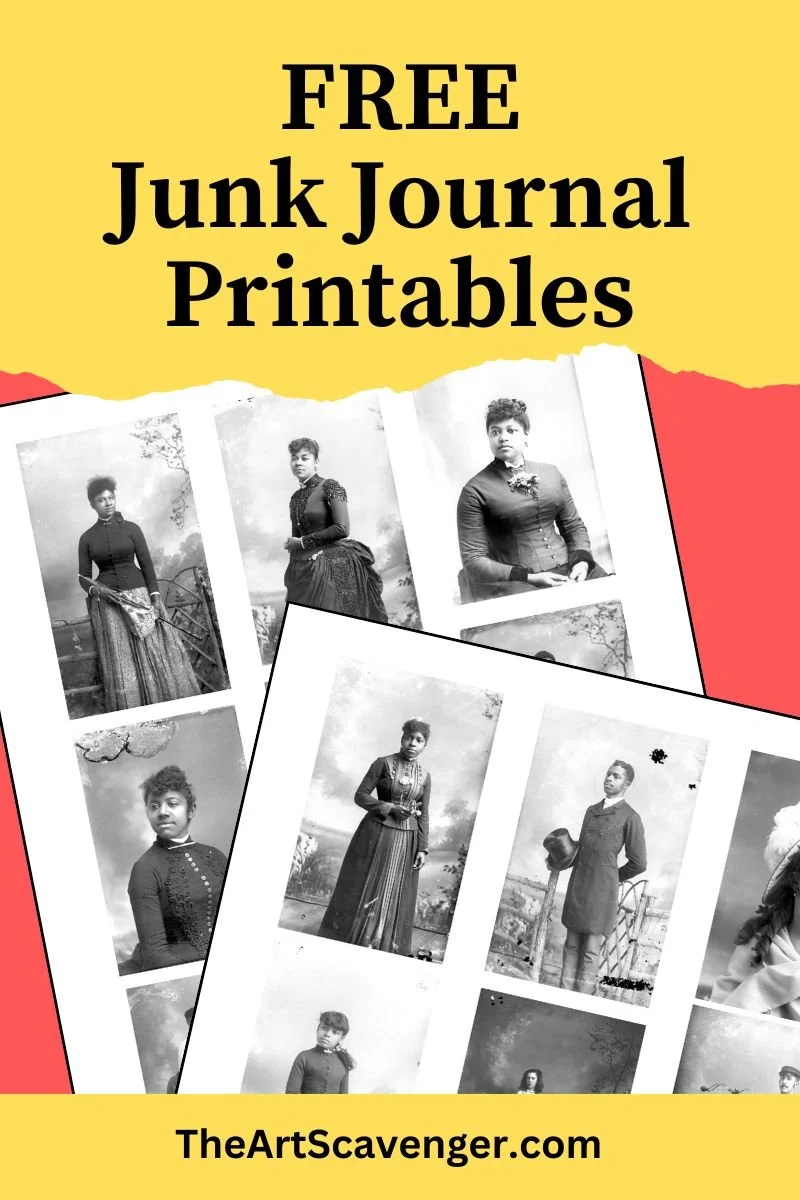Free vintage photograph collage sheets for junk journaling and scrapbooking