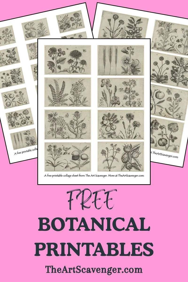 Botanical printables for scrapbooking and card making projects