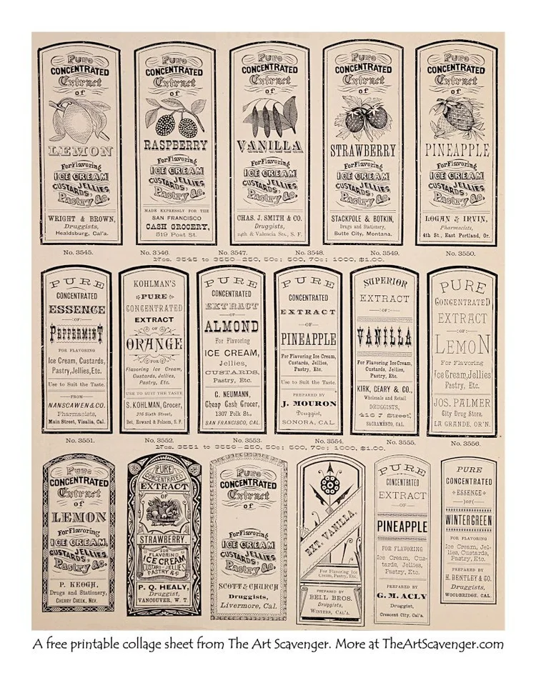 Victorian Toothpaste Label Victorian — Free Printable Collage & Ephemera Sheets — The Art Scavenger