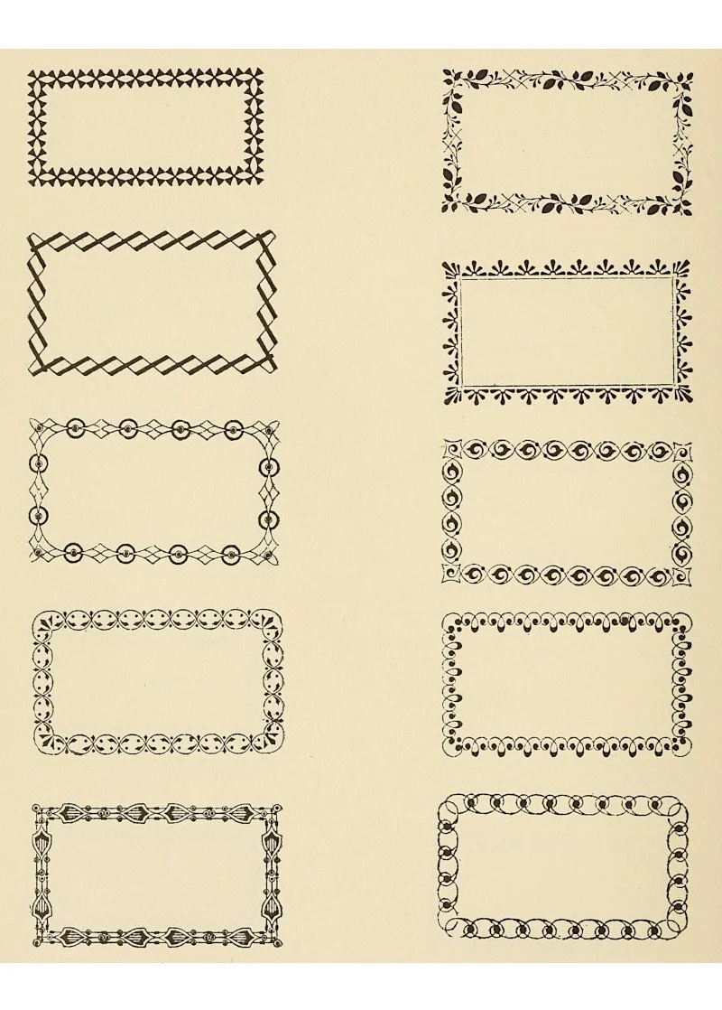 Vintage labels with ornate borders