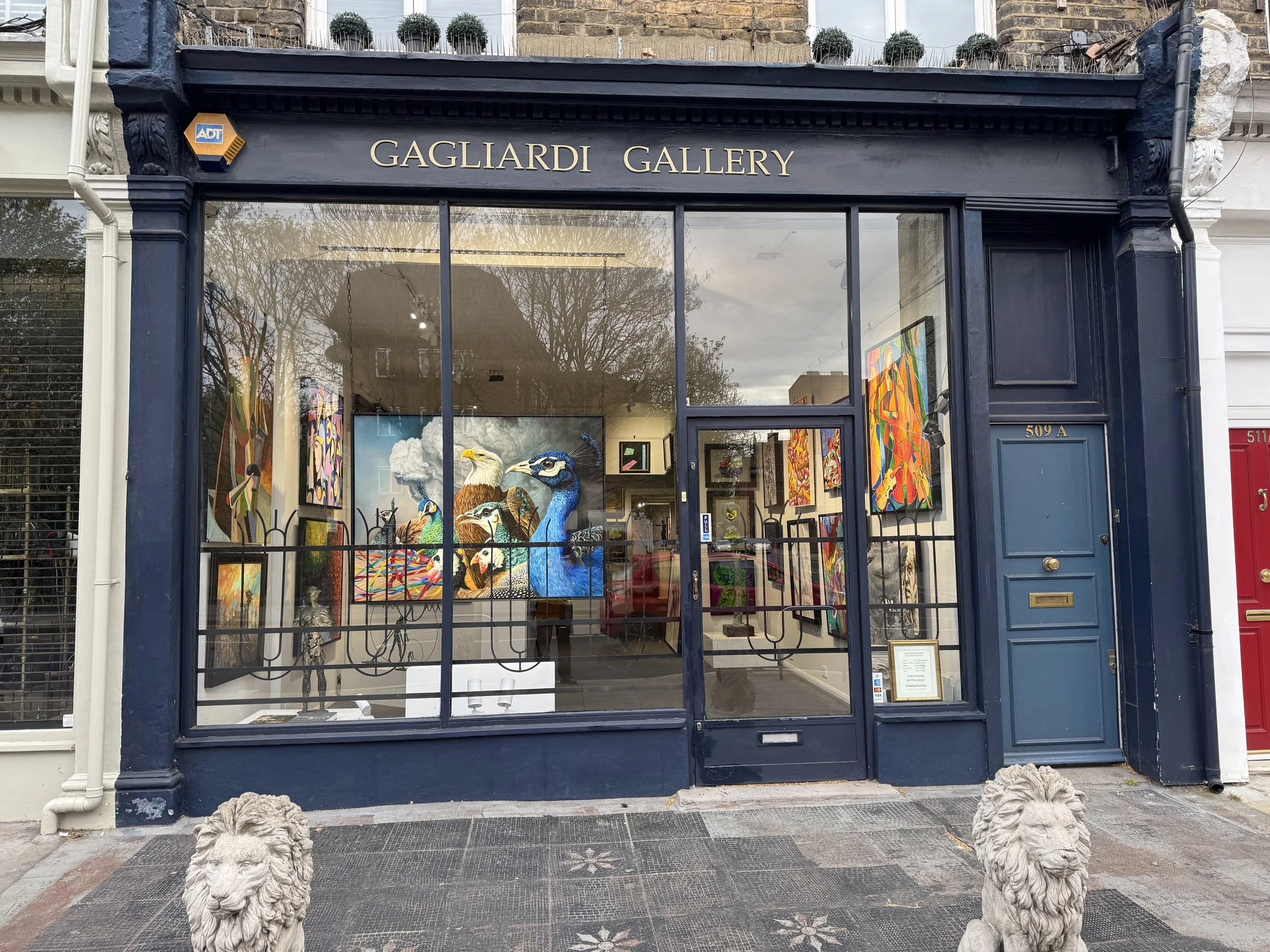 “Justice League” by Mladin in the window of Gagliardi Gallery (Catalog No. 648)