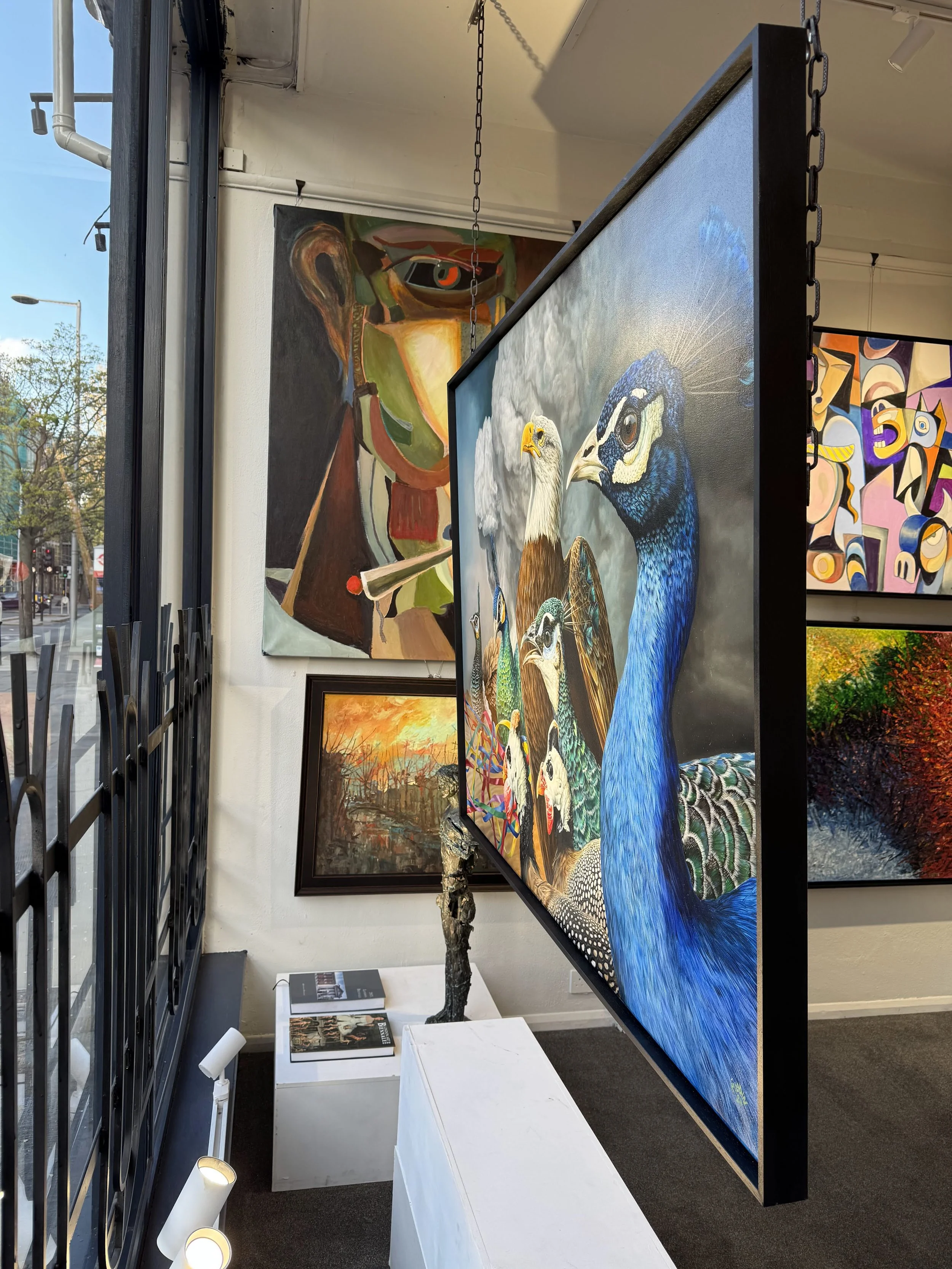 “Justice League” by Claudiu Mladin – On display at Gagliardi Gallery, London (Cat. No. 648) - side view