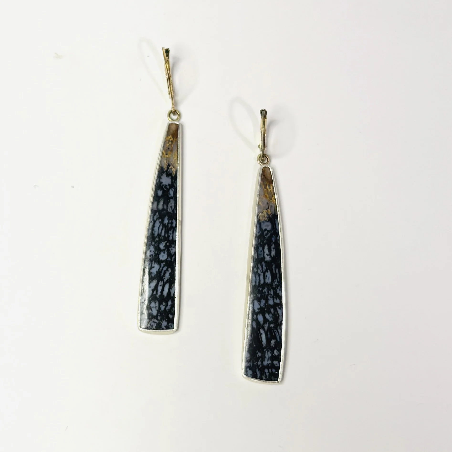Spotted Wood Opal Earrings