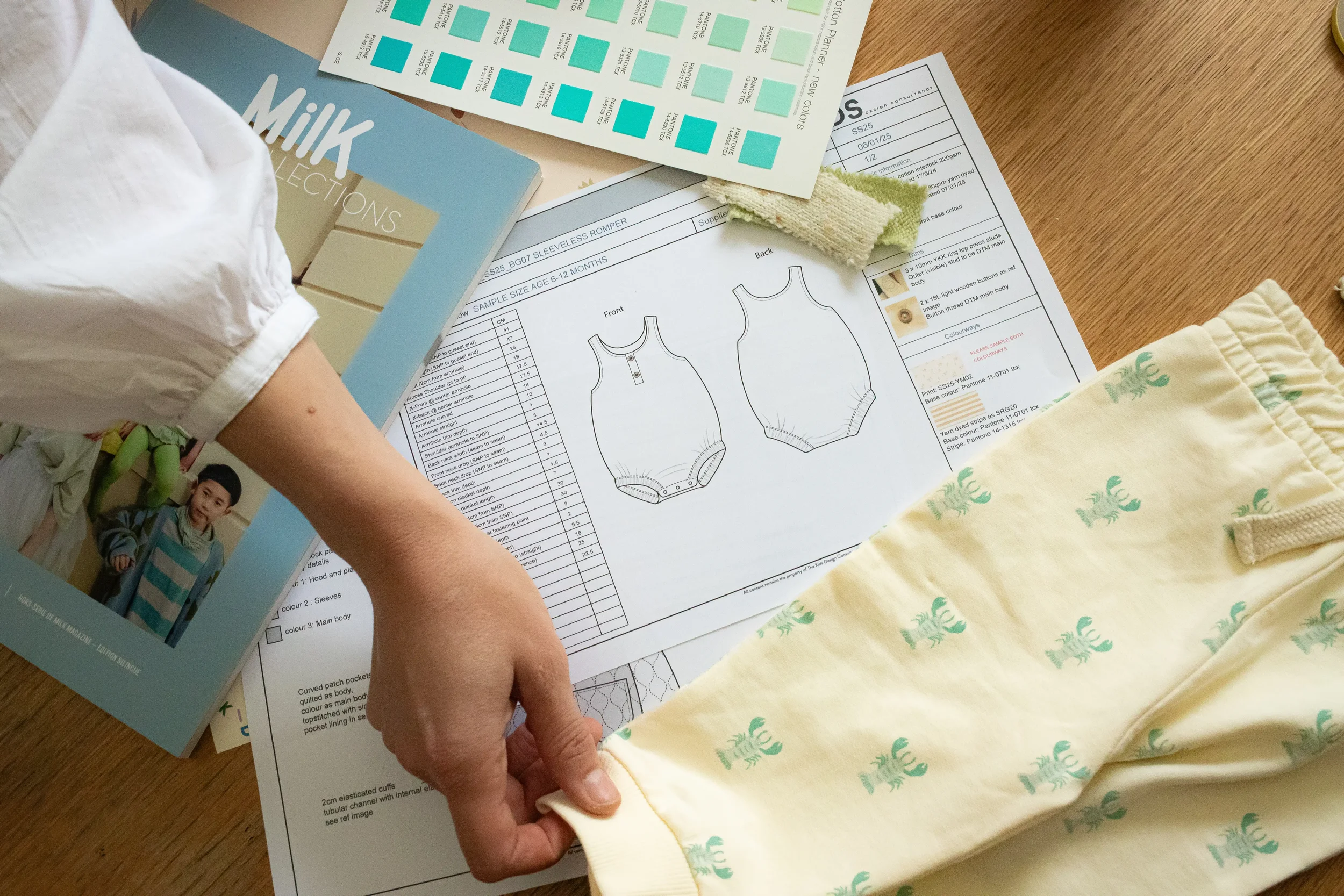 childrens fashion tech packs and print designs