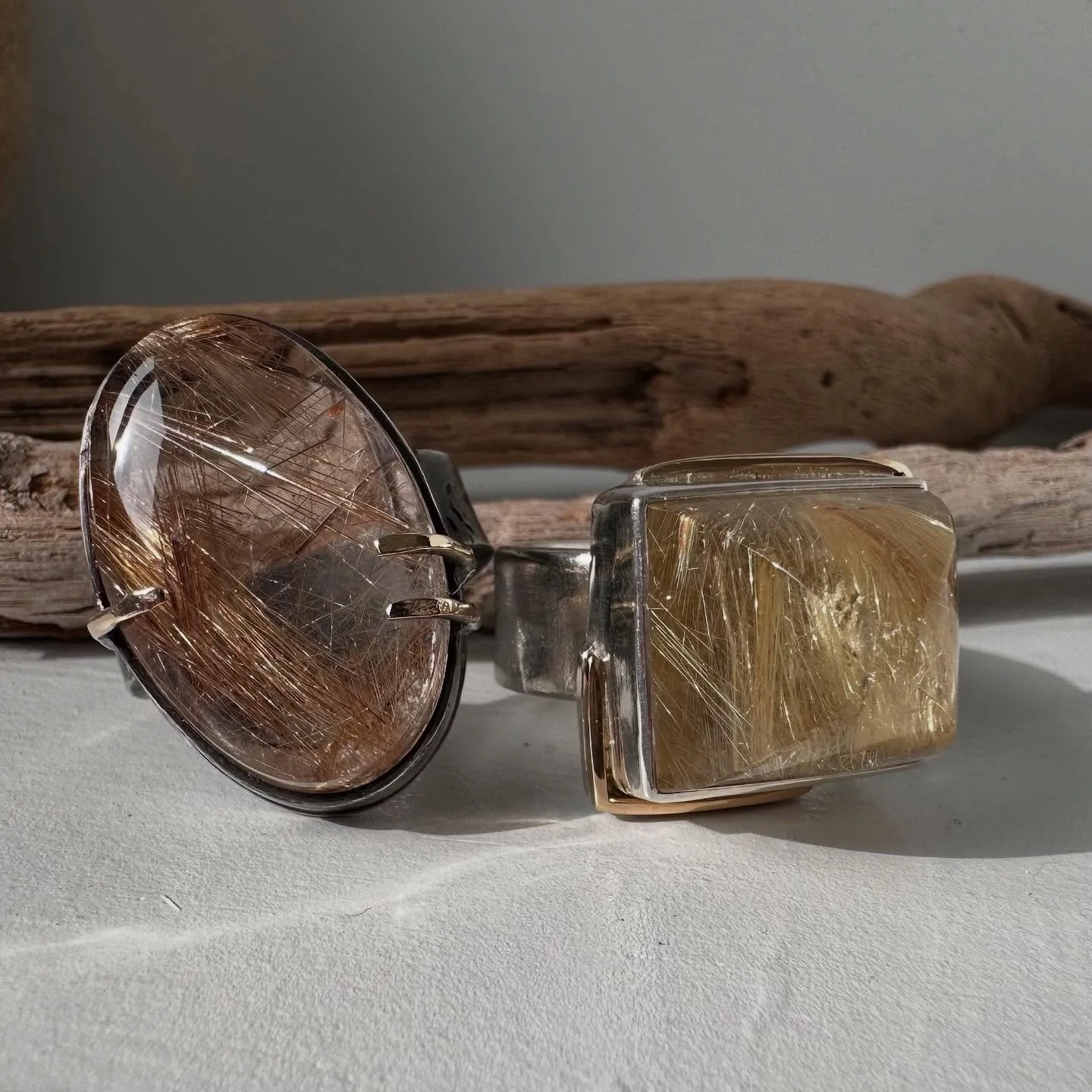 Rutilated Quartz beauties. Manifesting a little sparkly magic.  Thank you @horizonmineral #jewelrydesigner #handmadejewelry #oneofakindjewelry #jewelrywithmeaning