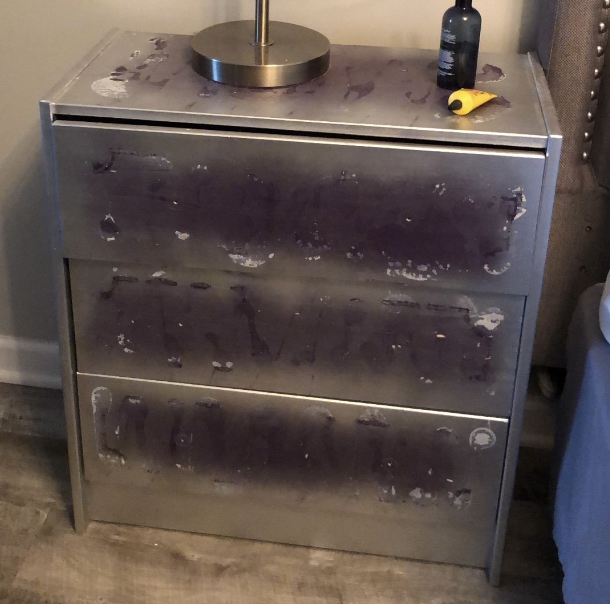 DIY GRAY & GOLD NIGHTSTAND — Making It With Danielle