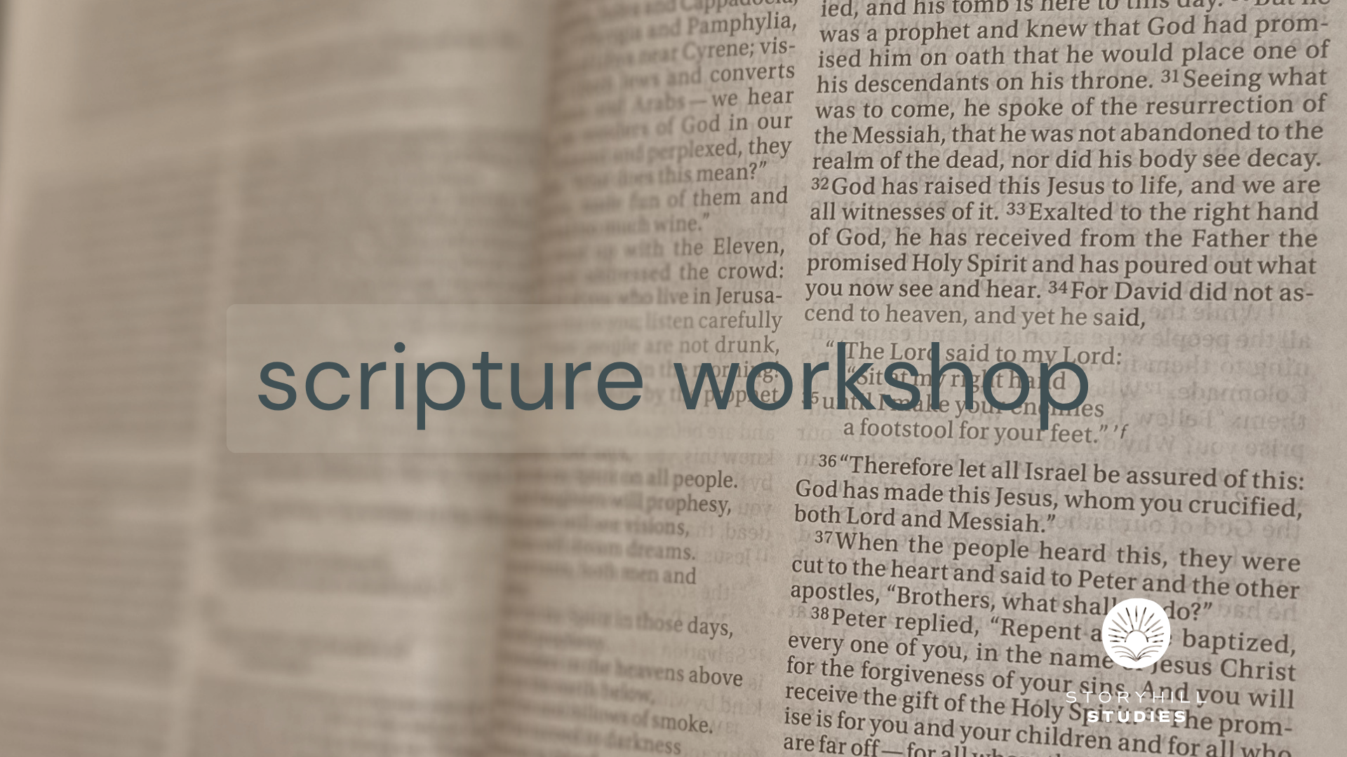 STORYHILL STUDIES | Scripture Workshop