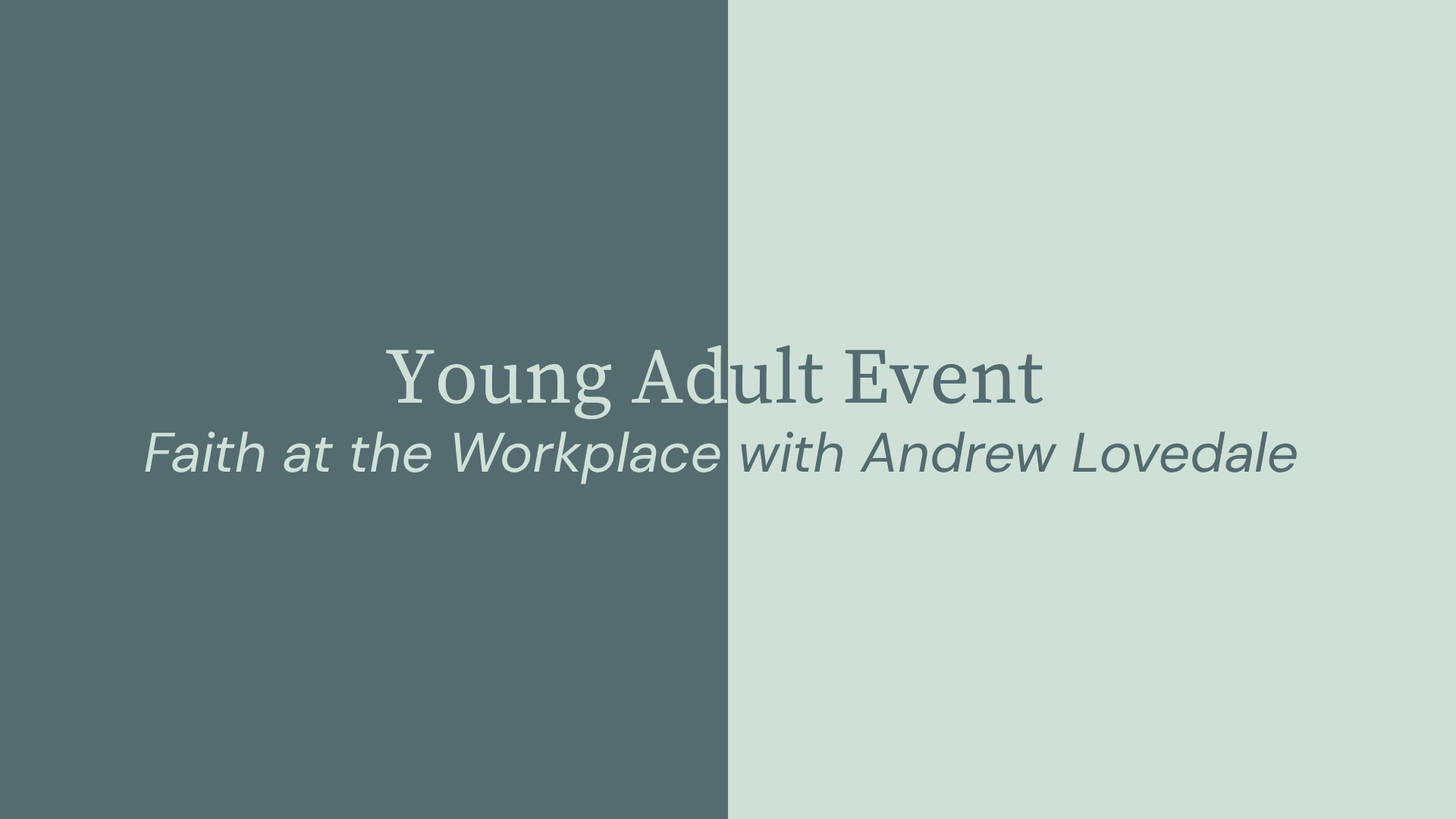 GROW | Young Adult Event
