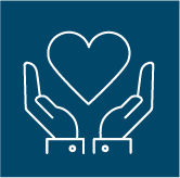 Two open hands and a heart