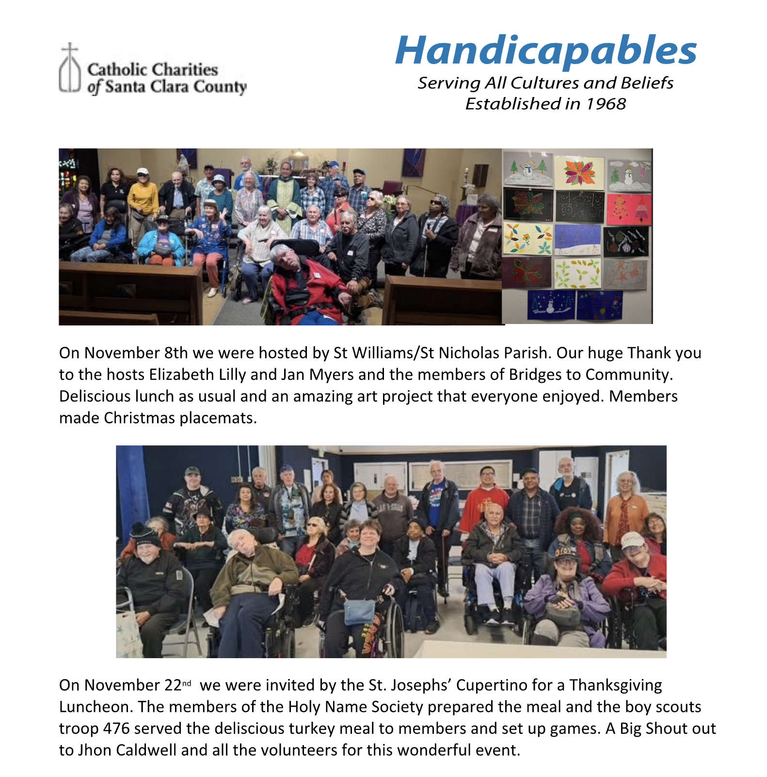 Group of handicapables program participants during their outings