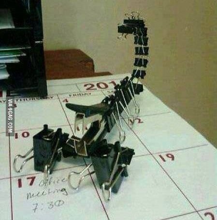  Scare your coworkers with this binder clip scorpion! 