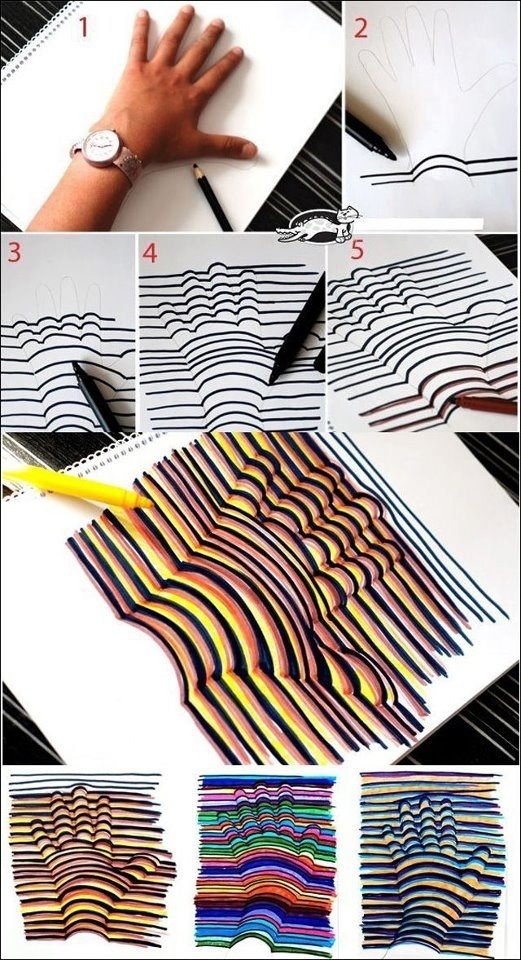  Test out those new pens or markers with this neat hand pattern. 
