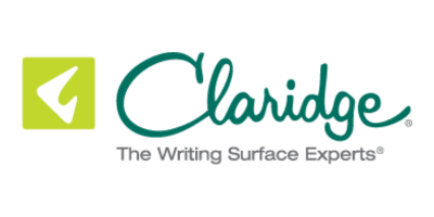 Claridge logo with a green checkmark and the text "Claridge" and tagline "The Writing Surface Experts"