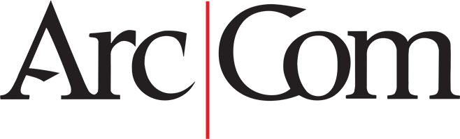 The ArcCom logo with black text separated by a red vertical line.