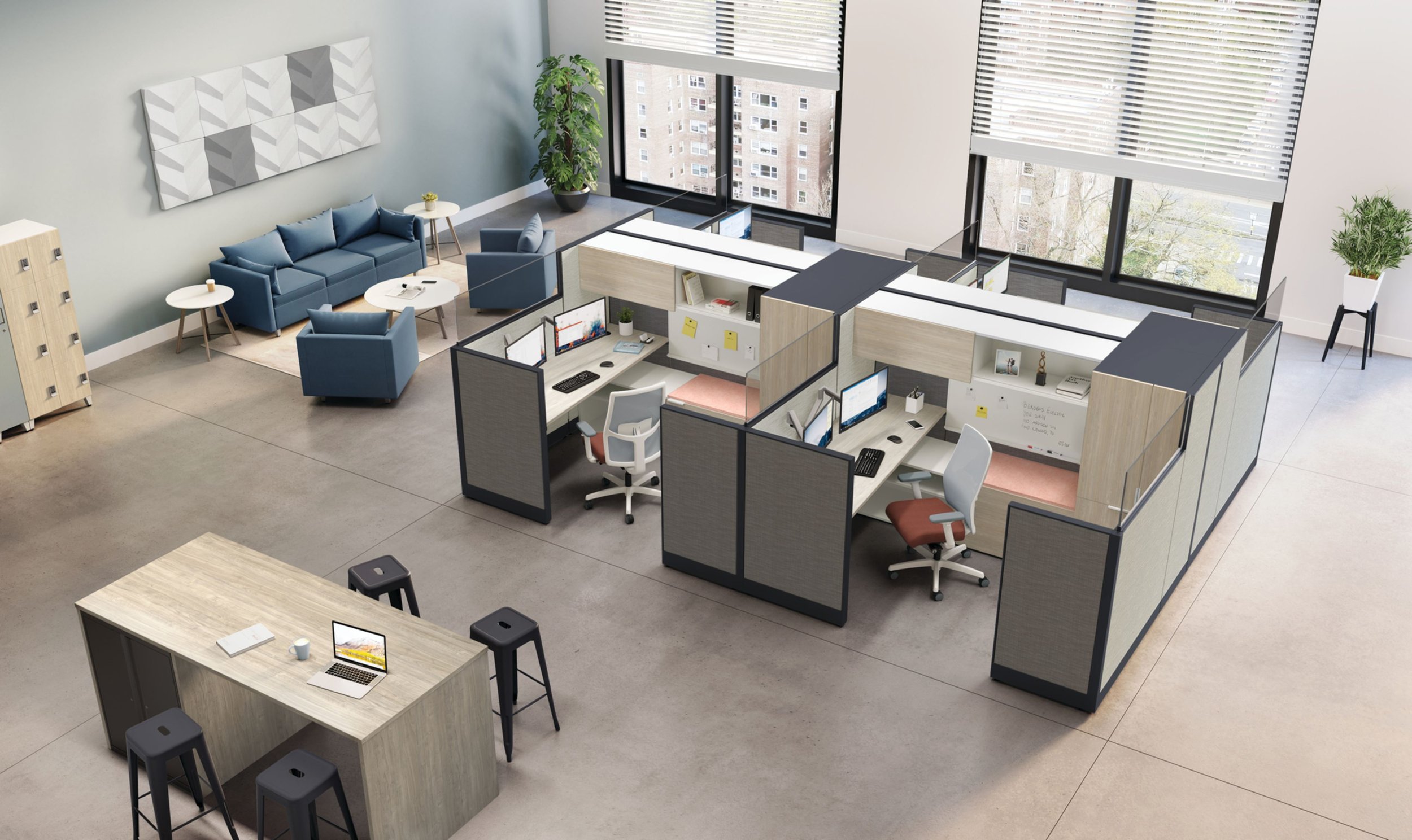 Office interior featuring HON business furniture