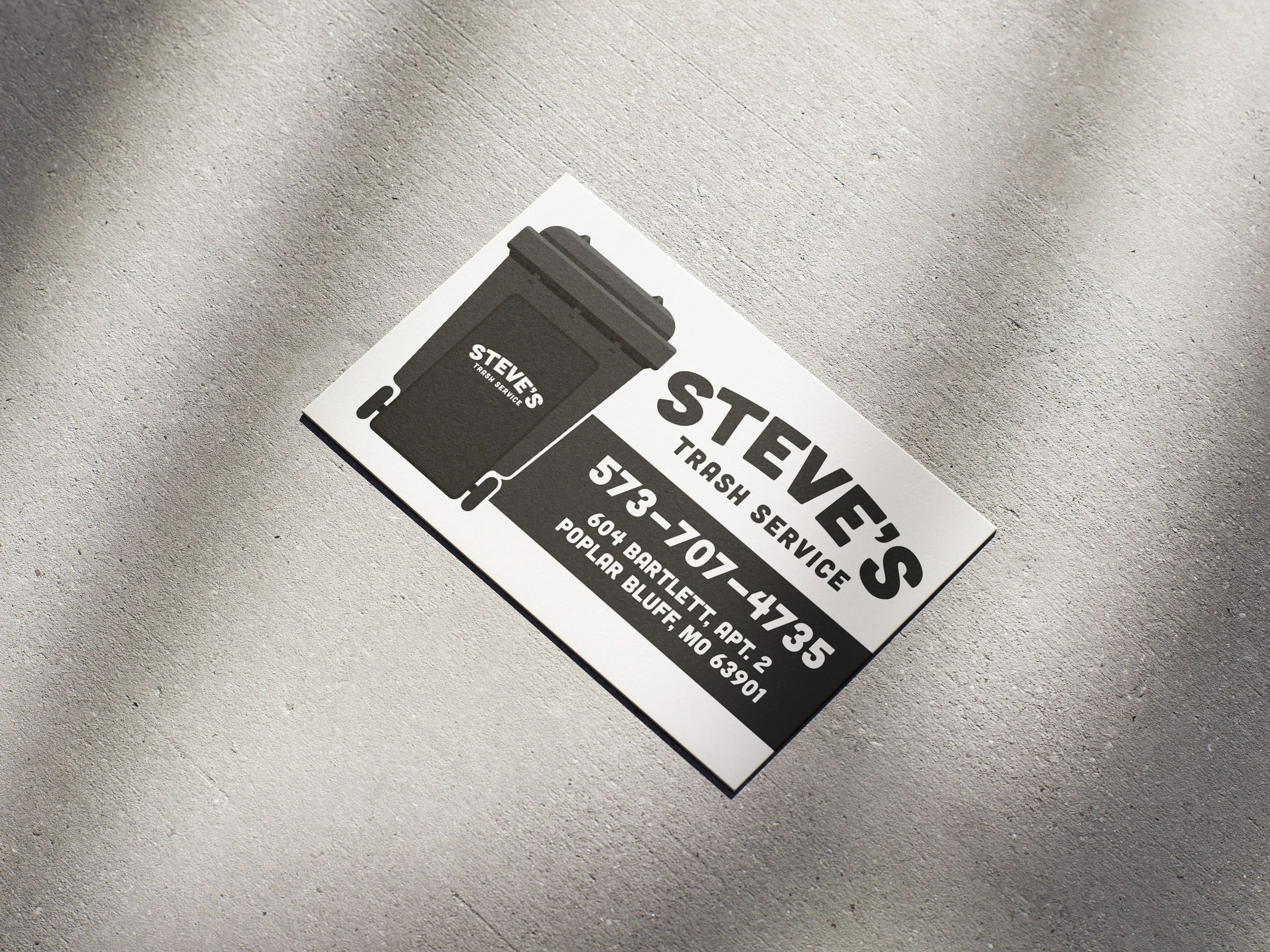 Steve's Trash Service Business Card