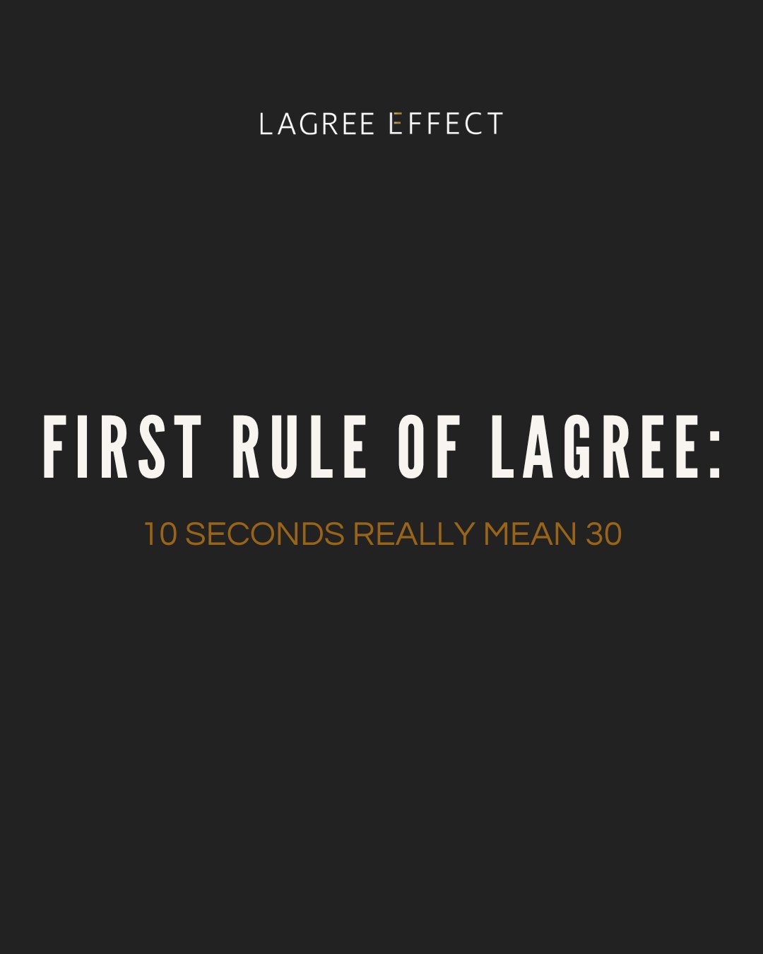 Second rule: don&rsquo;t ask how much time is left 😉