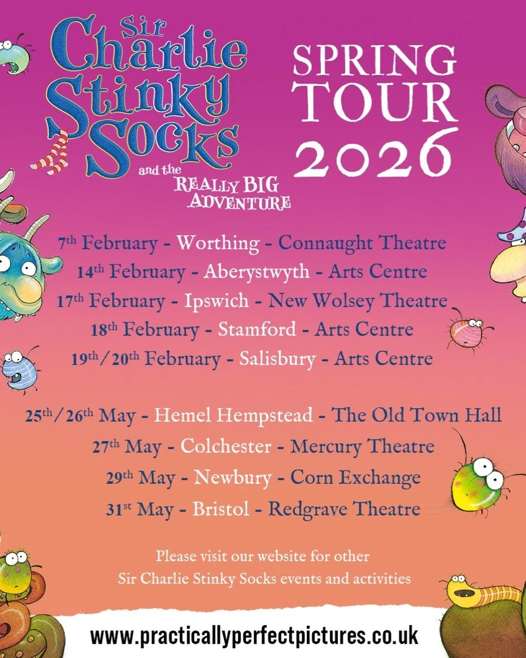 Sir Charlie Stinky Socks - the pint-sized knight with a heart of gold - is heading off on another really big adventure. And yes - his cat Envelope will be by his side. 

Our fun-filled, family show celebrating the magic of shared storytelling and the