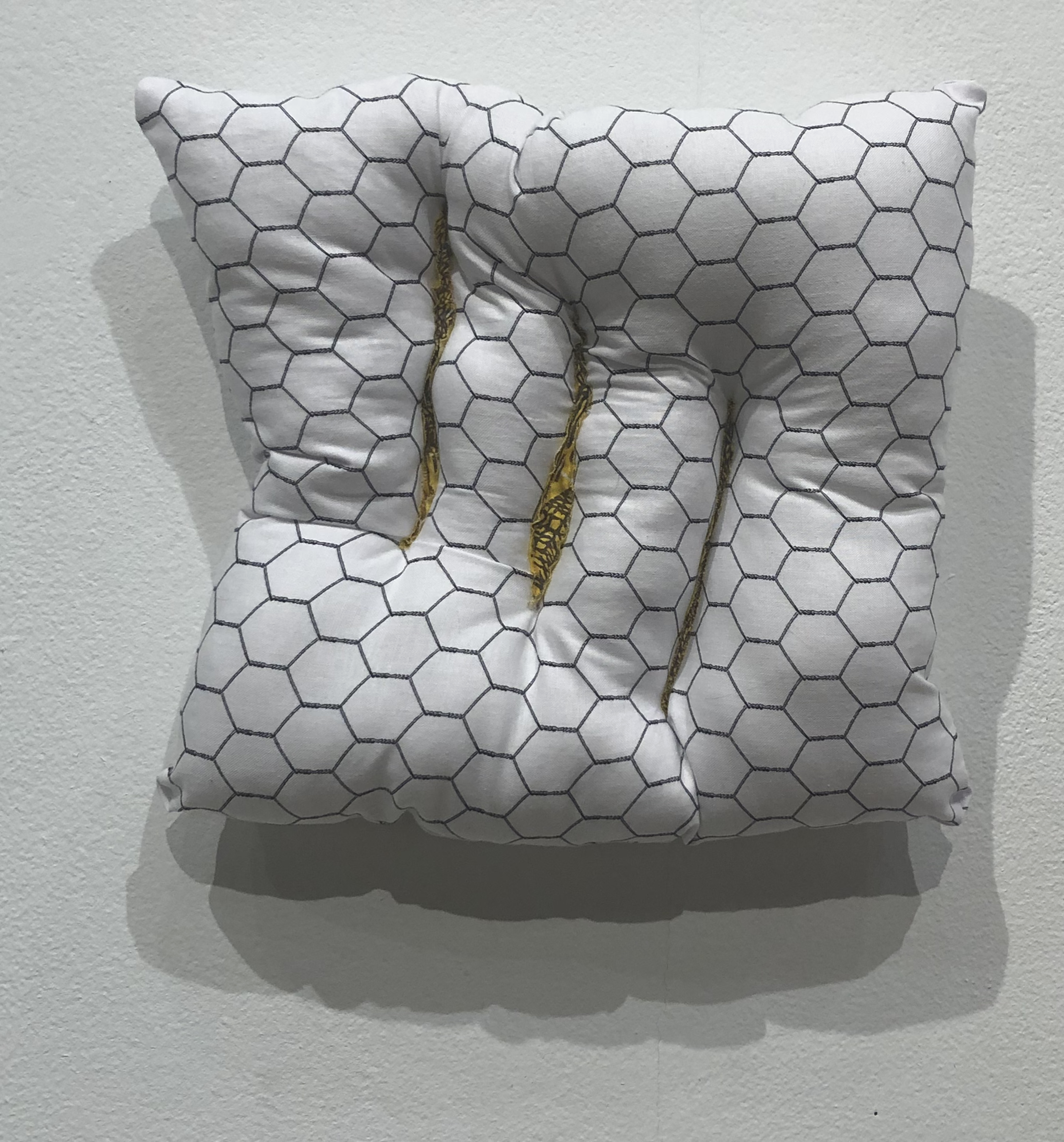 "Stretch", Stephanie Alaniz, Relief on Fabric w/Appliqué, 2022