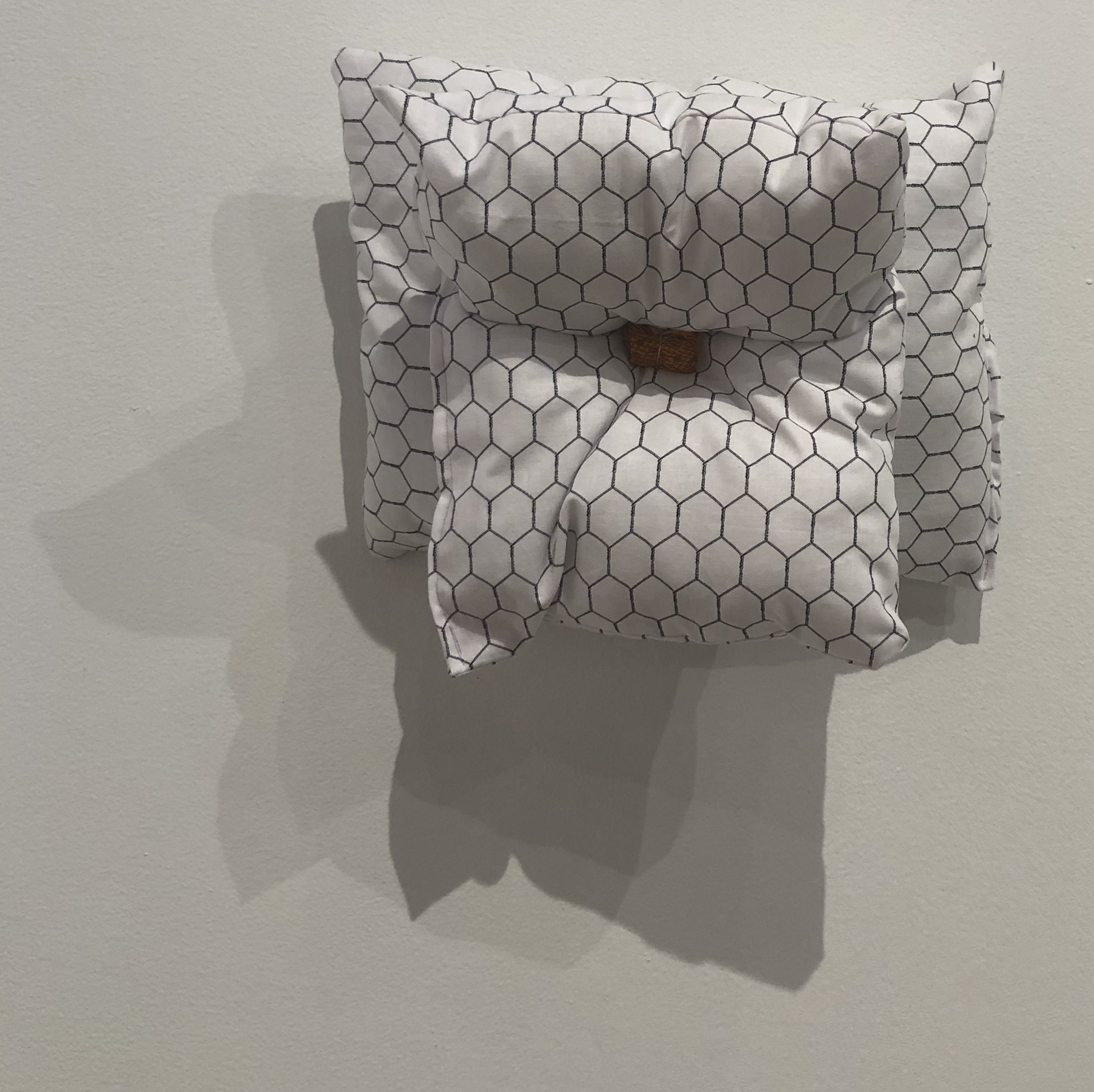 "Squish", Stephanie Alaniz, Relief on Fabric w/Appliqué, 2022