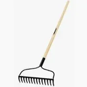 Landscapers Select 34584 R14AL Bow Rake, 13.5 in W Head, 14 -Tine, Steel Tine, 48 in L Handle