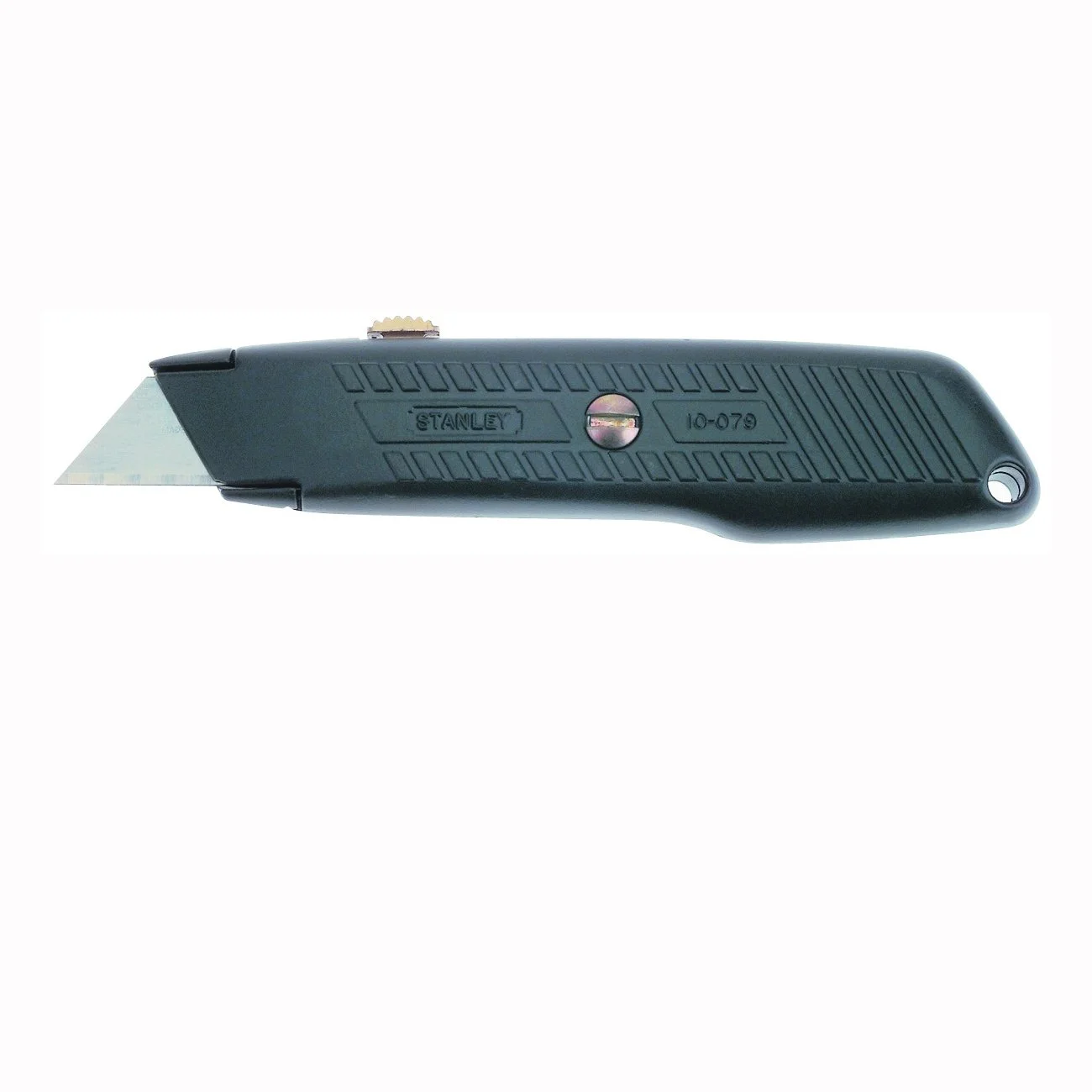 STANLEY 10-079 Utility Knife, 2-7/16 in L Blade, 3 in W Blade, HCS Blade, Straight Handle, Black/Yellow Handle