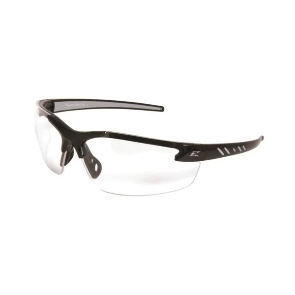 Edge DZ111-G2/DZ111 Non-Polarized Safety Glasses, Clear Lens, Black Frame, Unisex, Polycarbonate Lens, Nylon Frame