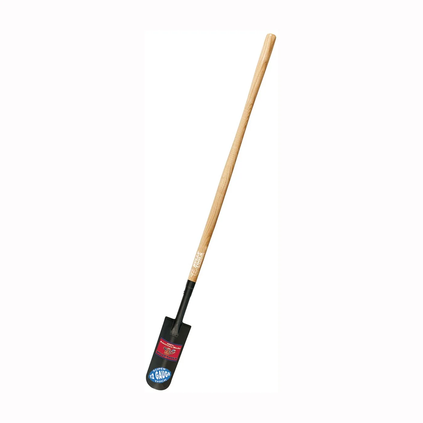 BULLY Tools 72530 Drain Spade, 5-1/4 in W Blade, 12 ga Gauge, Steel Blade, Wood Handle, 45 in L Handle