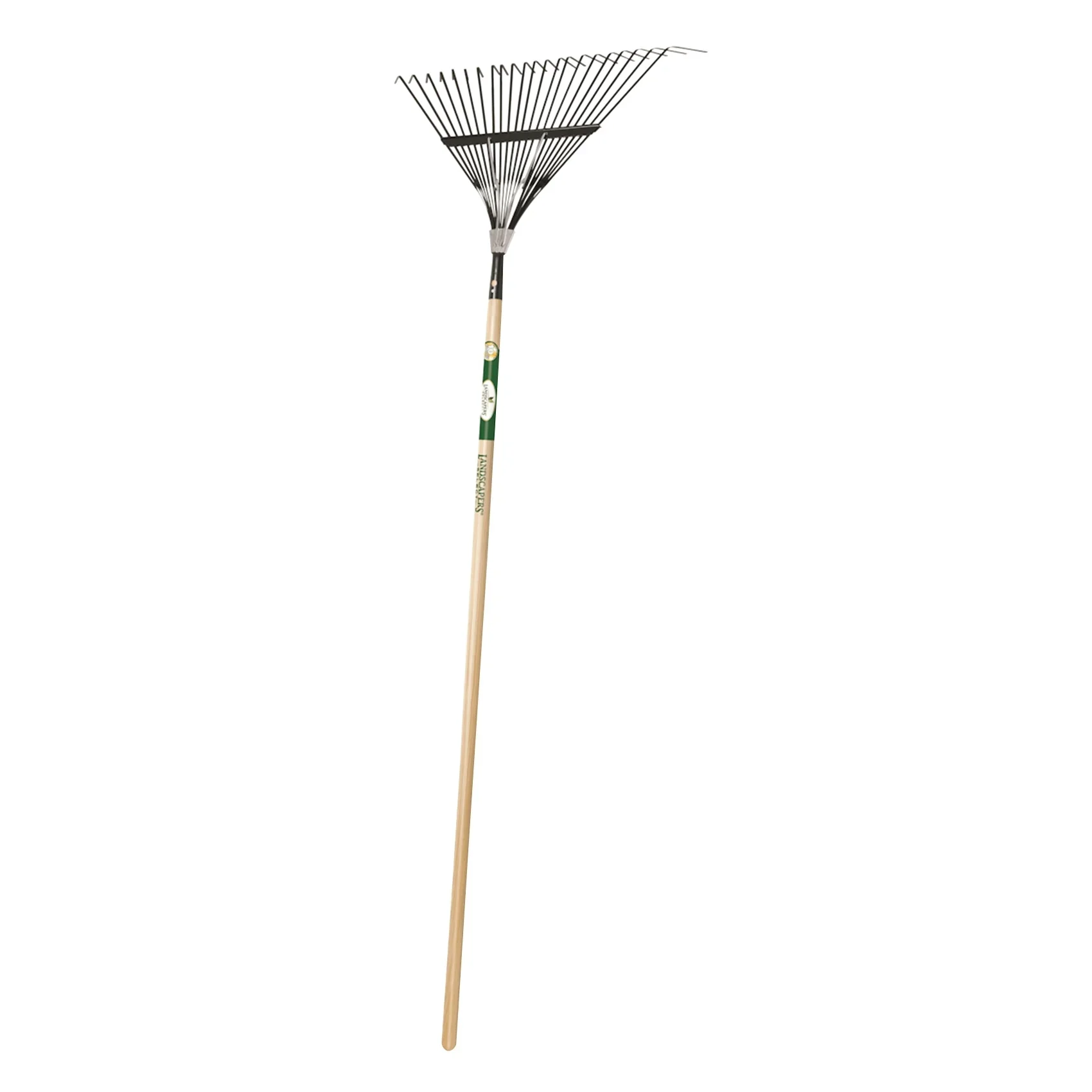 Landscapers Select 34585 Lawn/Leaf Rake, Steel Tine, 22-Tine, Wood Handle, 54 in L Handle