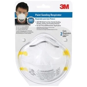3M TEKK Protection 8210PA1-A/8654 Paint Sanding Respirator, N95 Filter Class, White