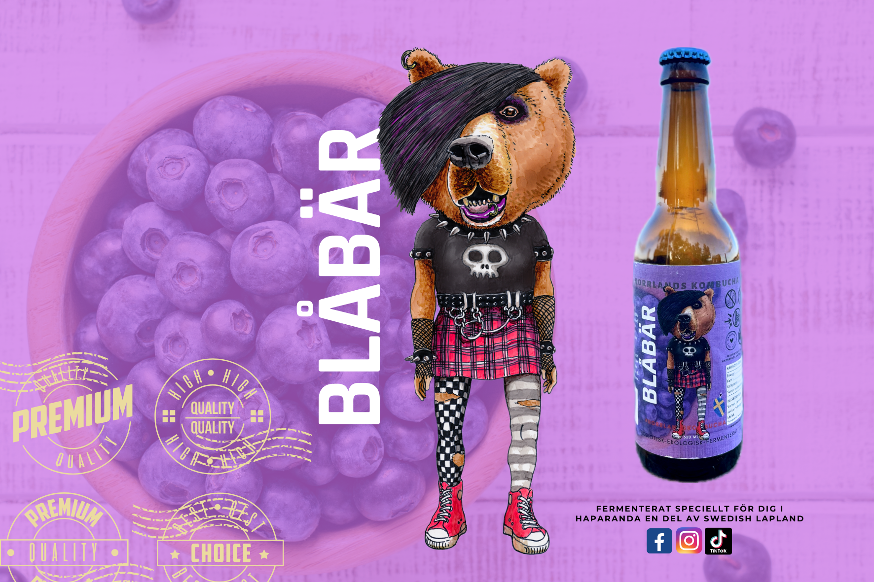 KomBucha Blåbär - Mustikka