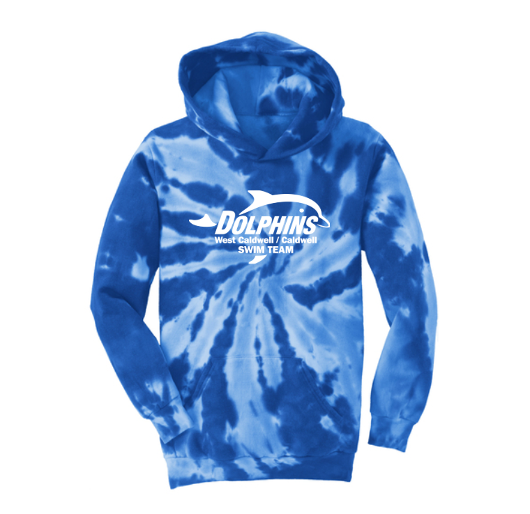 Dolphins - Tie Dye Pullover Hoodie - Royal
