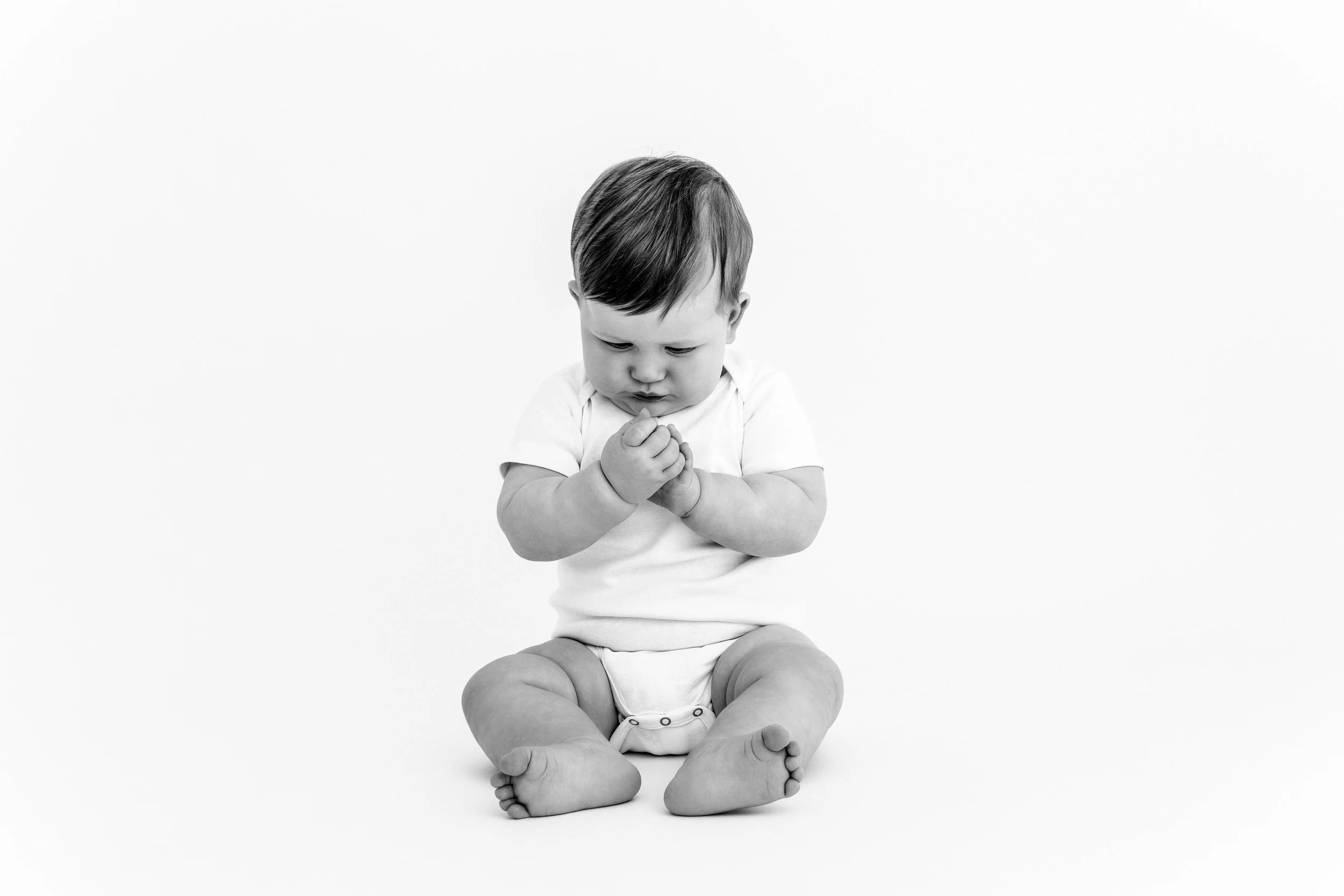 portrait bébé classique noir et blanc