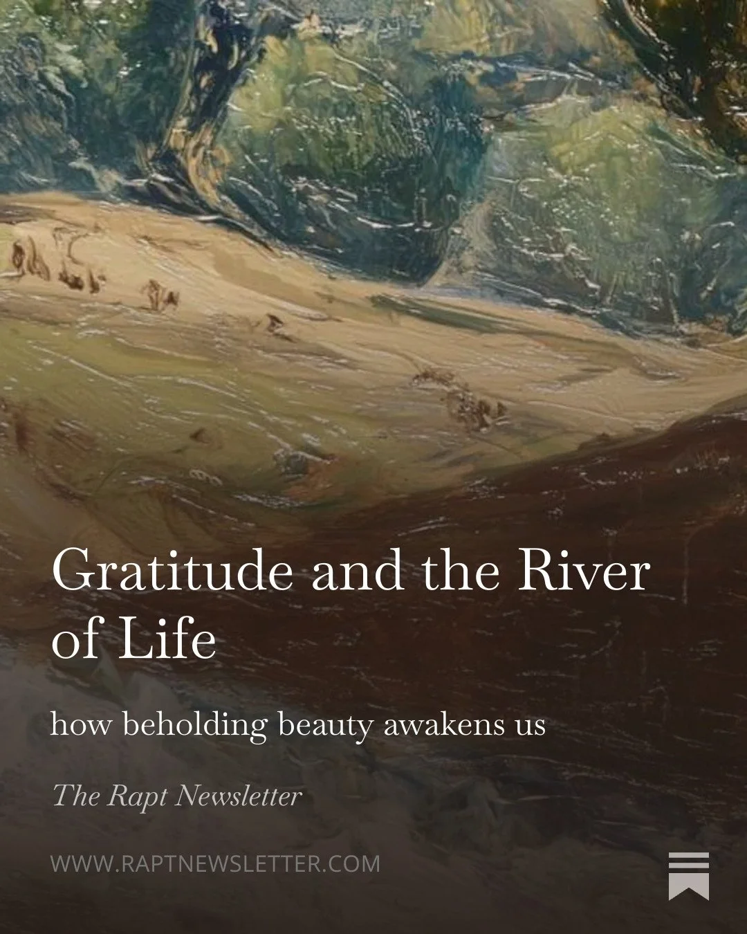 "Gratitude opens my eyes. It makes the ordinary luminous, the everyday⁠ sacred."⁠ -Jennifer J. Camp⁠
⁠
Read "Gratitude and the River of Life"⁠ at the link in the bio.