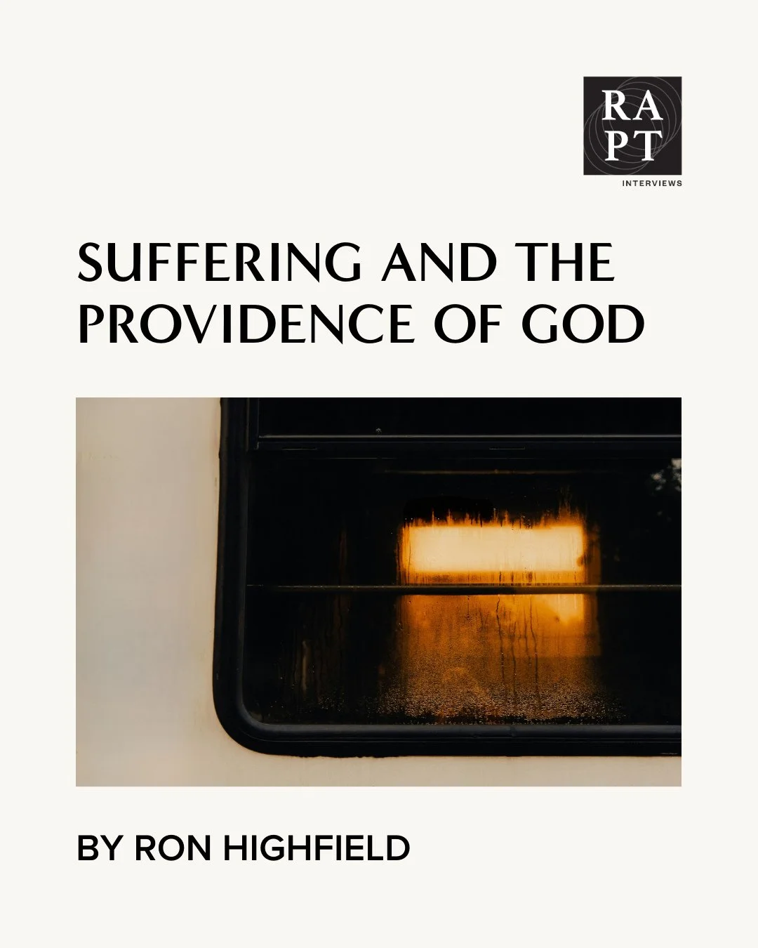 "What should we say when the sufferer asks, 'Why did God let this happen to me?' First, remember that this question does not ask for information. It is an expression of perplexity. The best answer is not: 'God had nothing to do with it,' or 'God