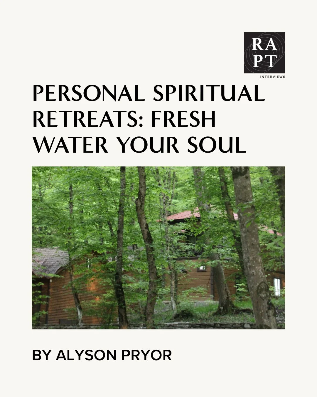 "For Jesus, retreating wasn't a pause from his real life, it was life. He goes before us, showing that face-to-face time alone with God is the very thing our soul is most desperate for. It is the fresh water the animal within us has been hunting