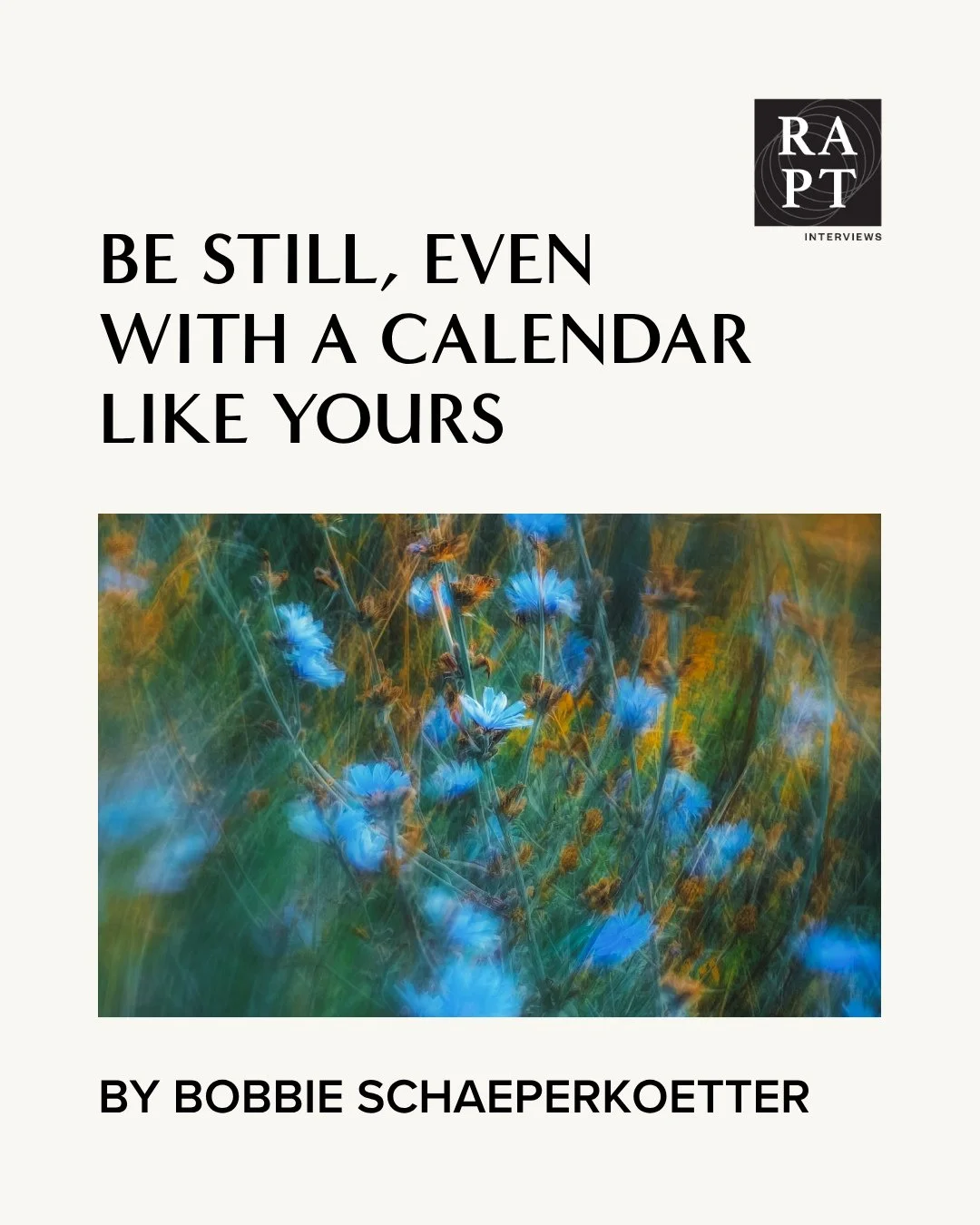 Someone glances at your schedule and calls it crazy, and you feel two things at once: proud, because busy must mean needed, and afraid, because there&rsquo;s no room left for God or anyone else. Bobbie Schaeperkoetter has lived that moment. She offer