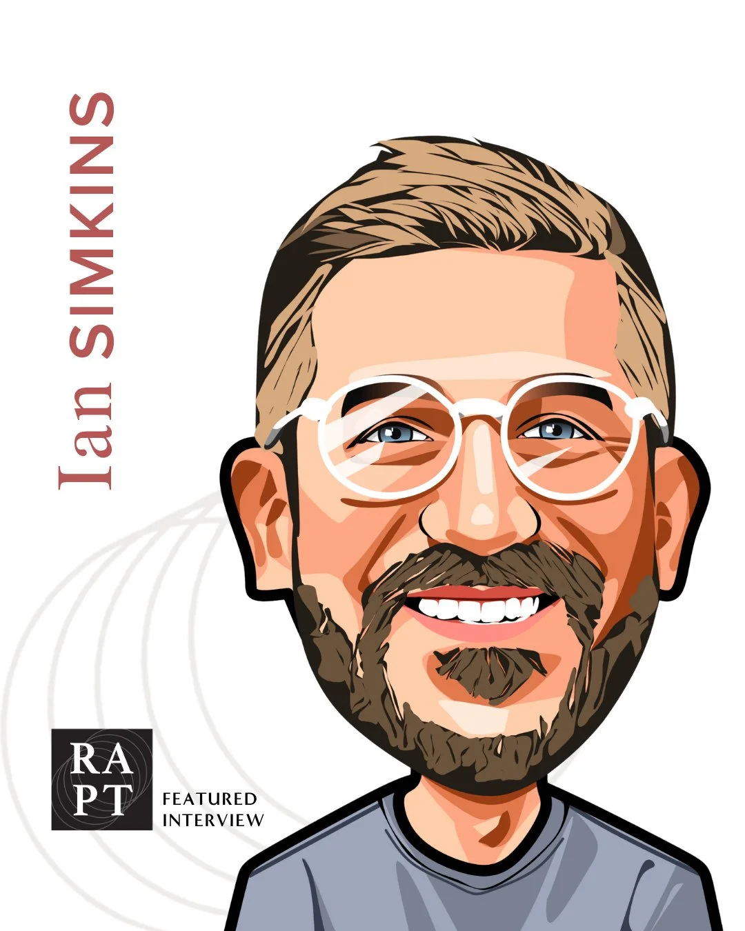Today, @iansimkins answered Rapt&rsquo;s standard eight questions with humor and wisdom. He&rsquo;s talking about what it was like to grow up in a family that refused to waste hot dog water, why he doesn&rsquo;t wait for life to &ldquo;feel&rdquo; sa