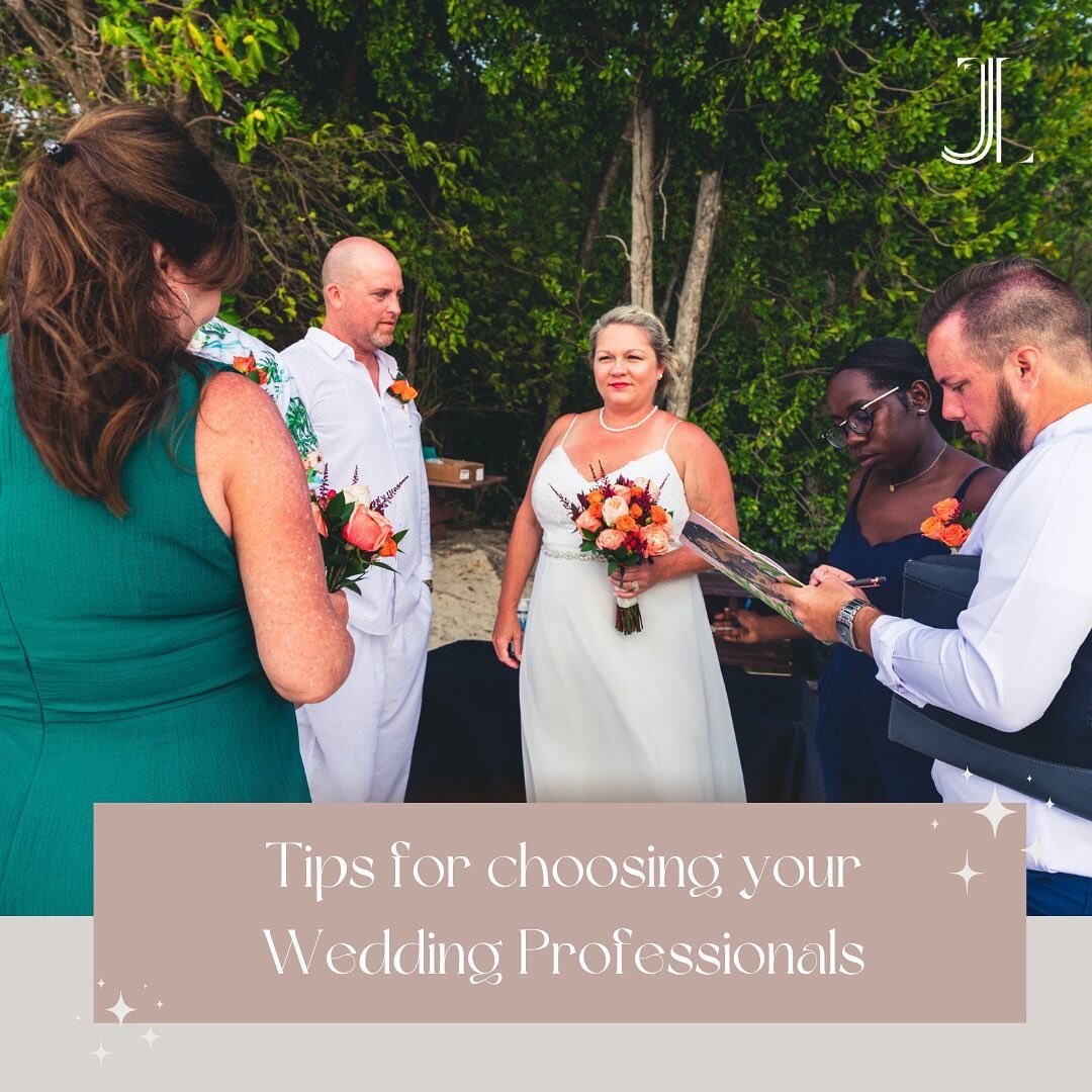 🌟 Tips for Choosing Wedding Professionals 🌟

Planning your dream wedding? 💍✨ The right wedding professionals can turn your vision into reality! Here are some quick tips to help you choose the best team for your big day:

1. Do Your Research: Take 