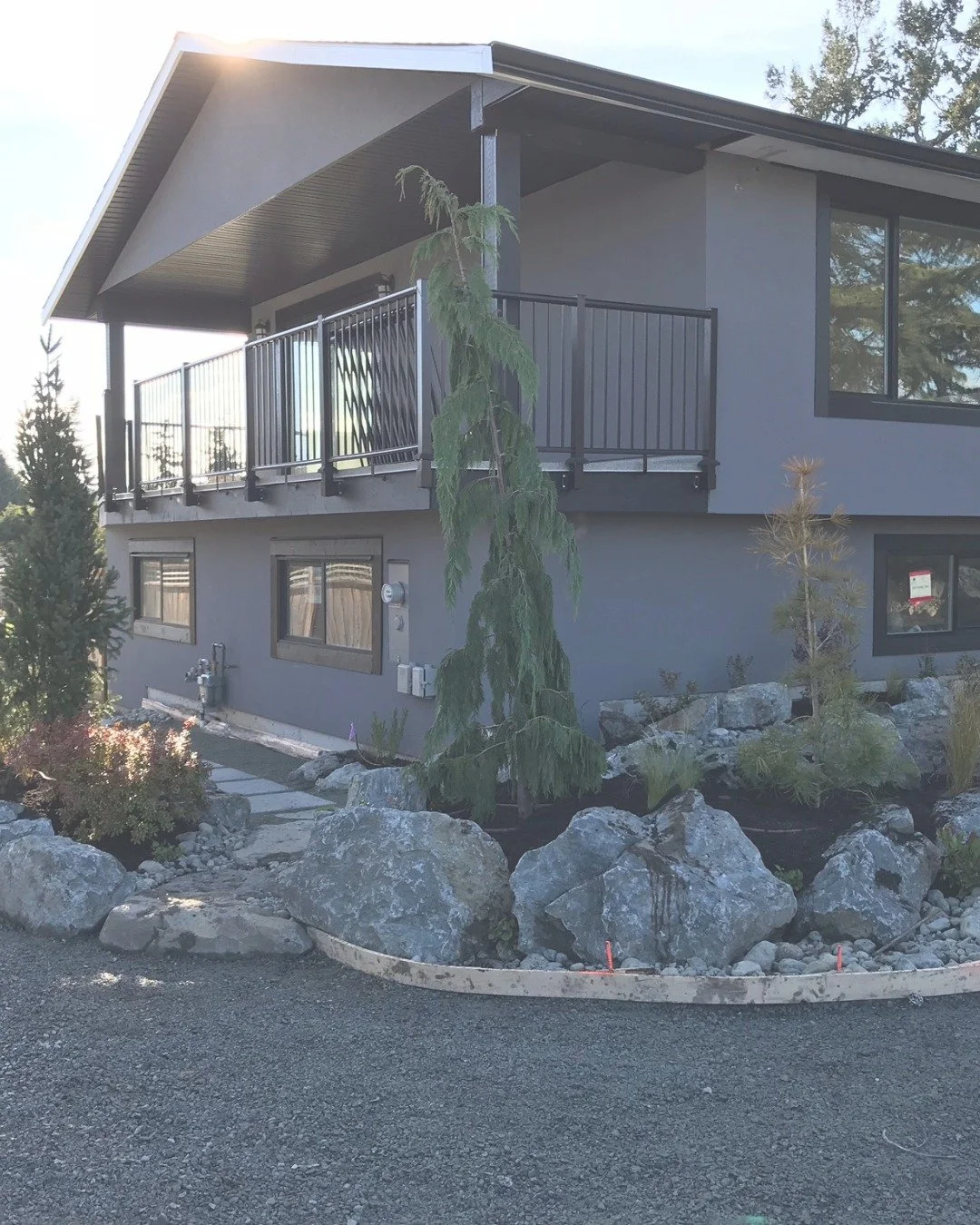 We LOVE the inclusion of Stone in our work. Utilizing large boulders to break up elevation and add pause in a flurry of planting. Having the right machine operator to lace the boulder in an intentional or better yet, naturalist way makes all the diff