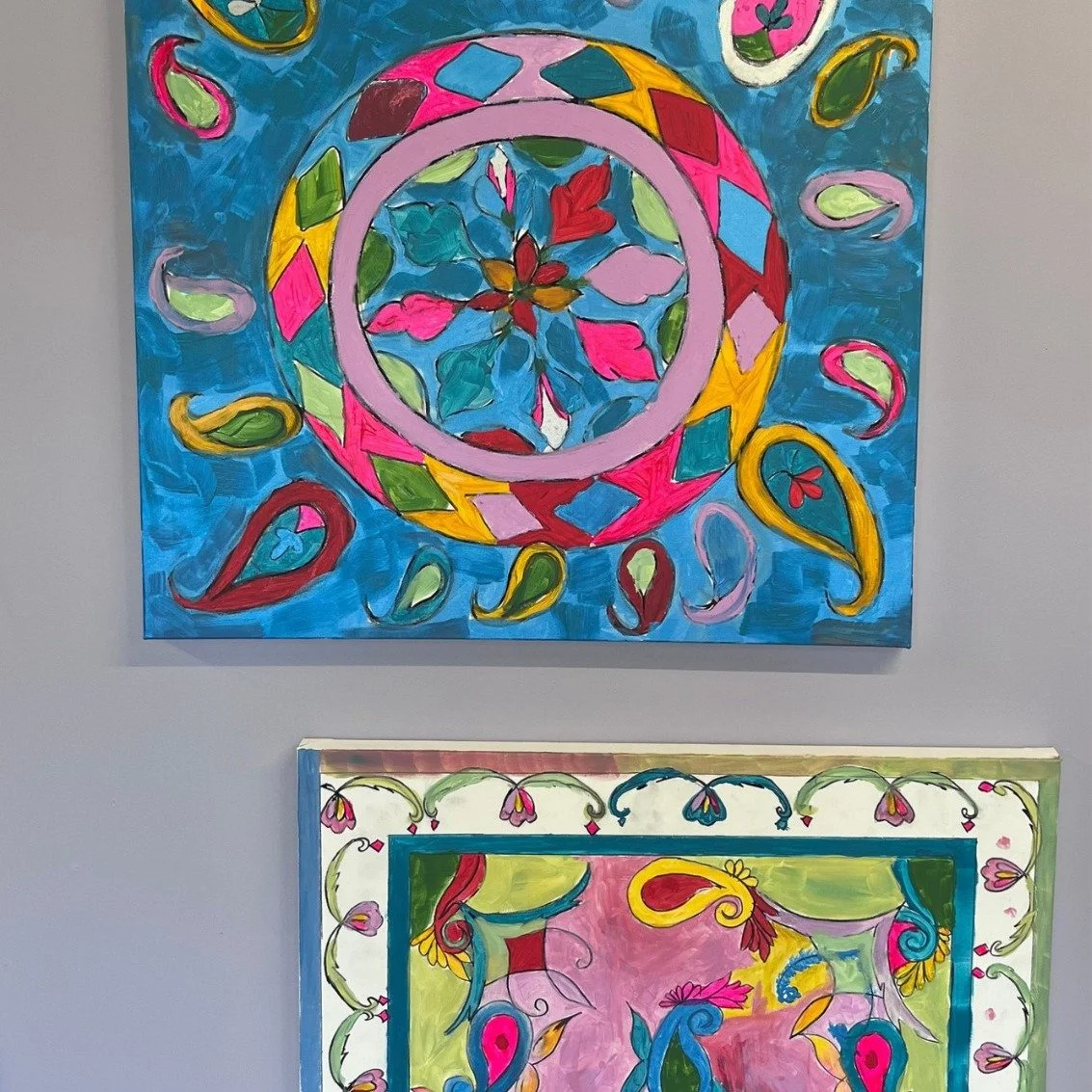 Monday Memories,  we had a great event over at the Kaipātiki cultural festival on the field at Hāto Petera. During the event there was a community painting of motifs often seen in Persian art. Each person who visited our tent painted a small section.