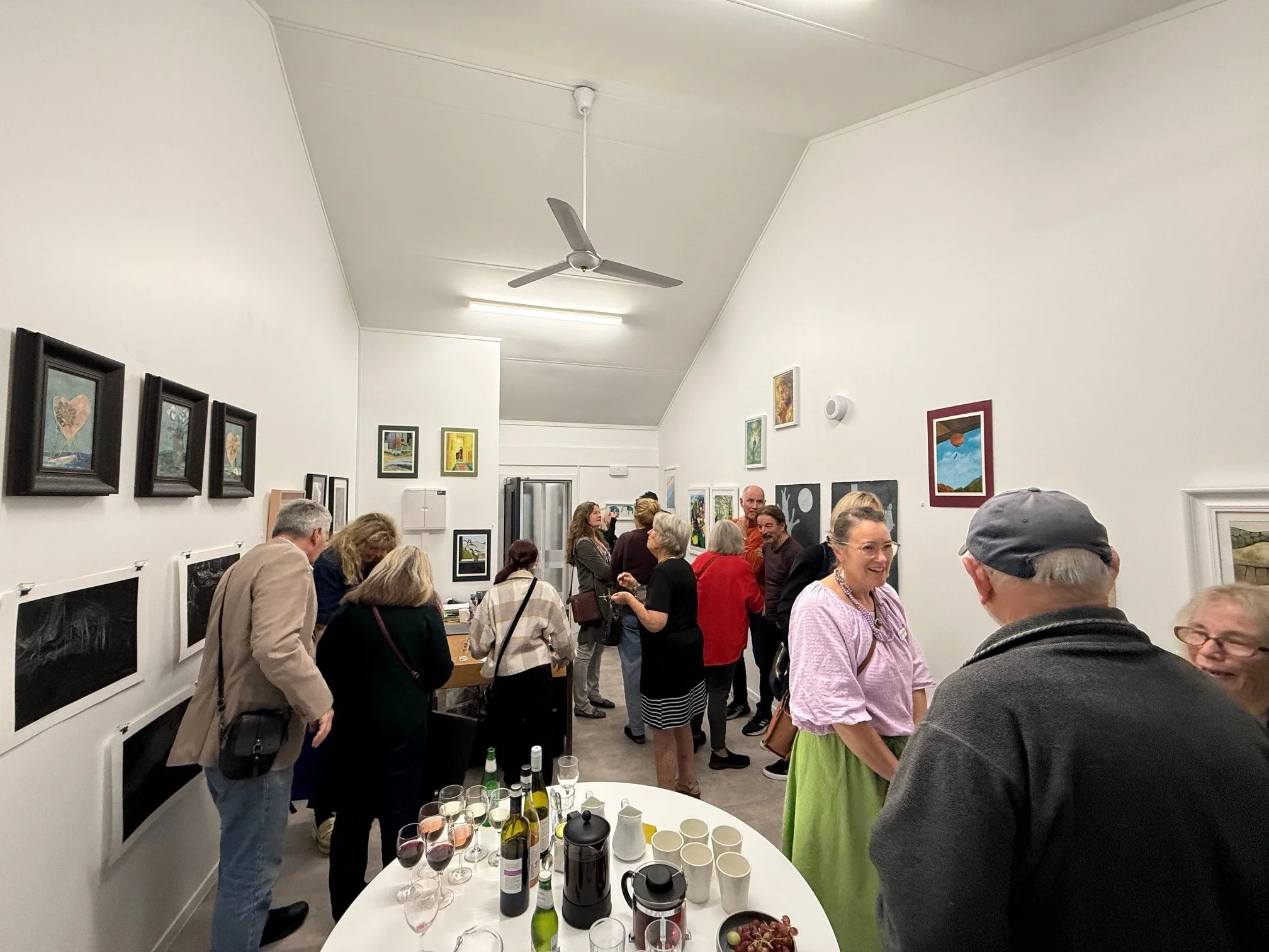 We had a wonderful opening last night for "Works on Paper" Northart's Members Exhibition. Thank you so much to all of the generous, talented artists who contributed artworks to this extensive exhibition and community who could come and help