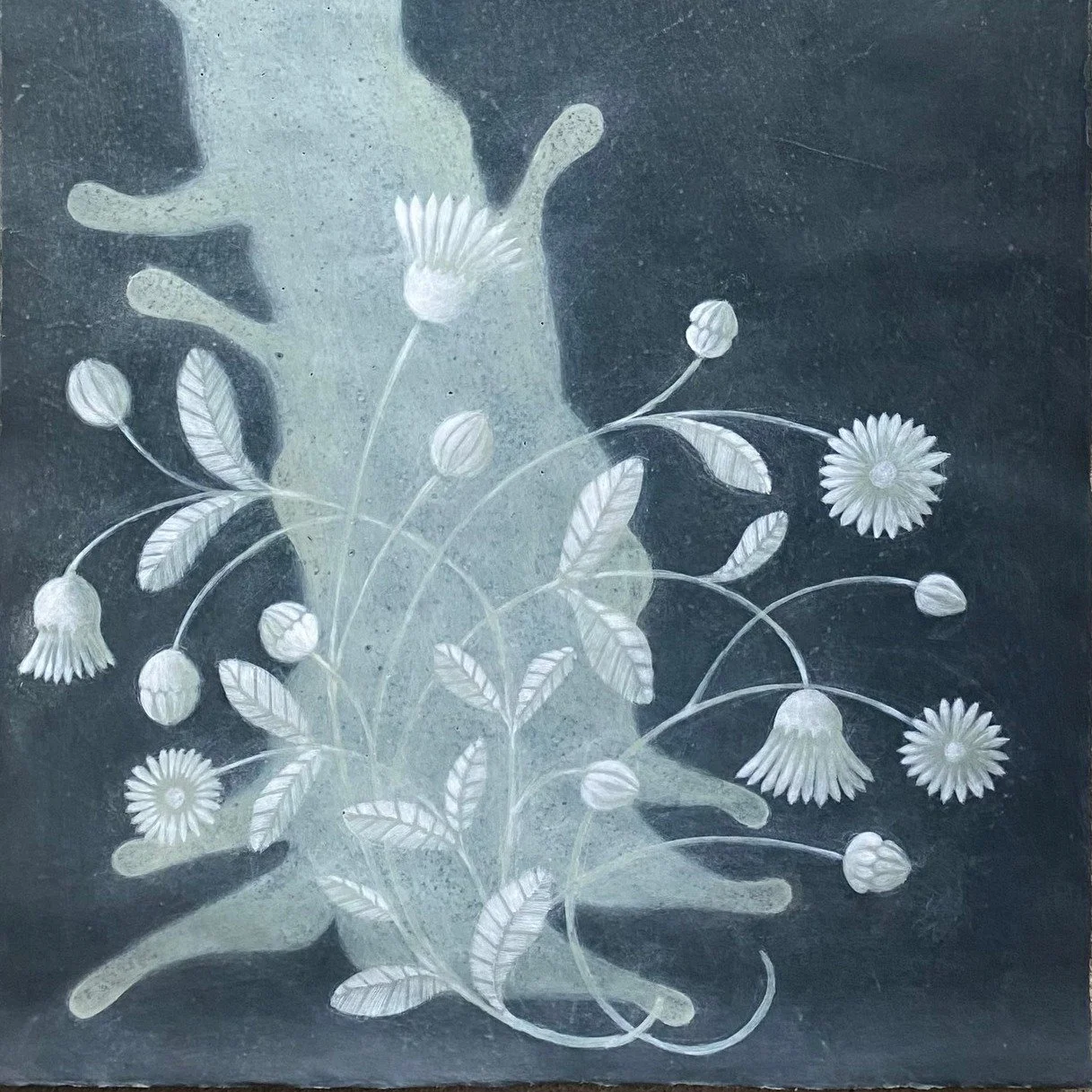 Last day tomorrow of "Works on Paper"  Members Exhibition at Northart Gallery. Pictured below are image details of Margaret Feeney's &ldquo;Ghost Plants 1&rdquo; and
&ldquo;Ghost Plants 2&rdquo;. Margaret makes work to think about the hijac